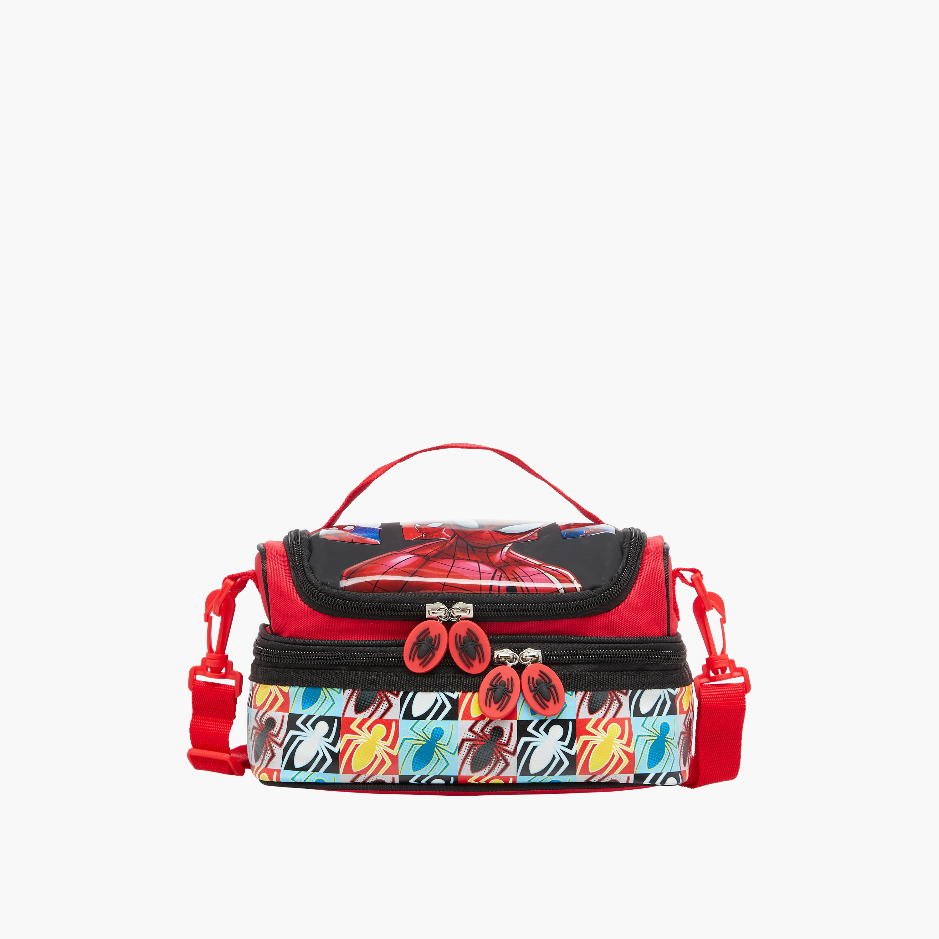 Spider-Man Print Double Layer Lunch Bag with Zip Closure-school-lunchessentials-lunchbags-image-1