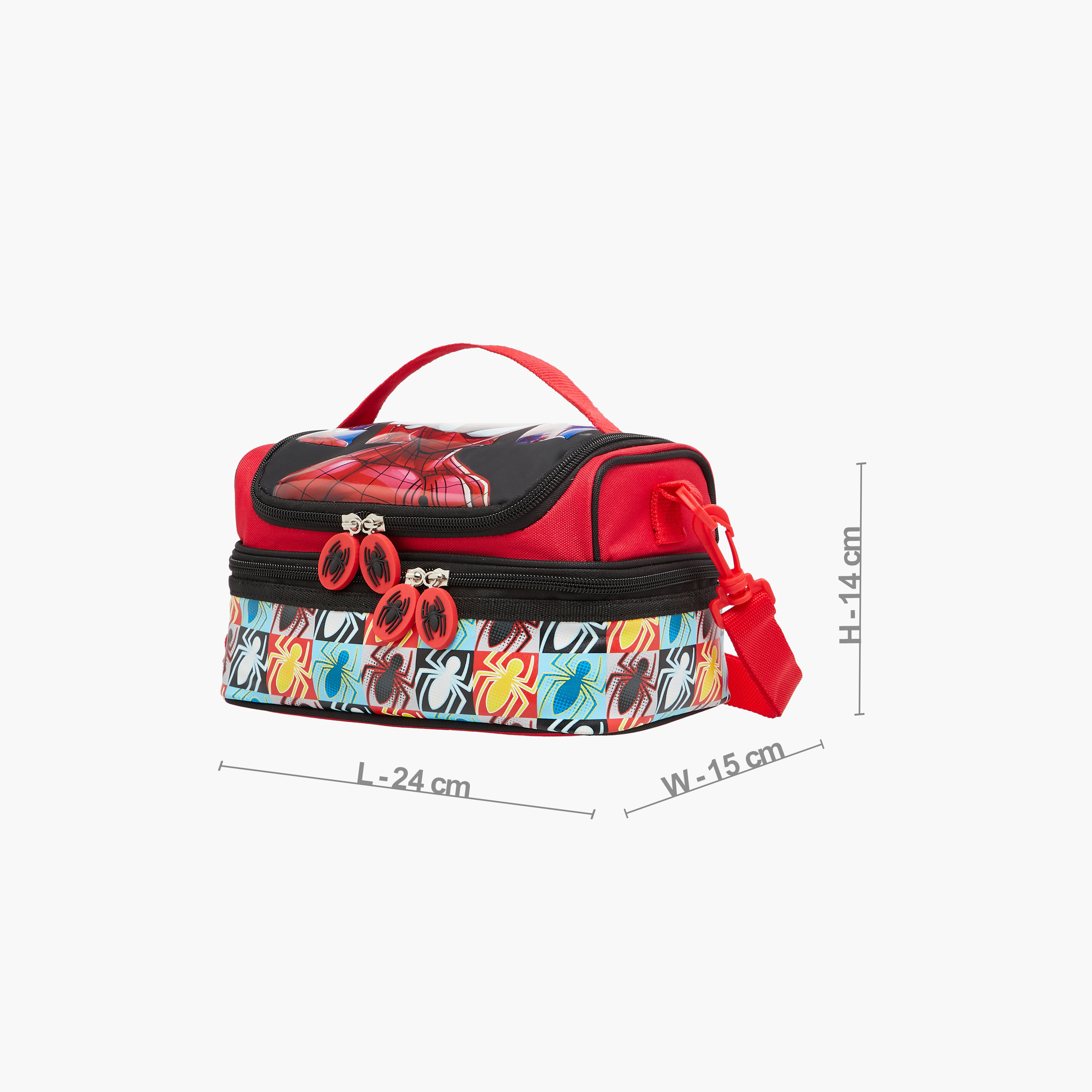 Spider-Man Print Double Layer Lunch Bag with Zip Closure-school-lunchessentials-lunchbags-image-2
