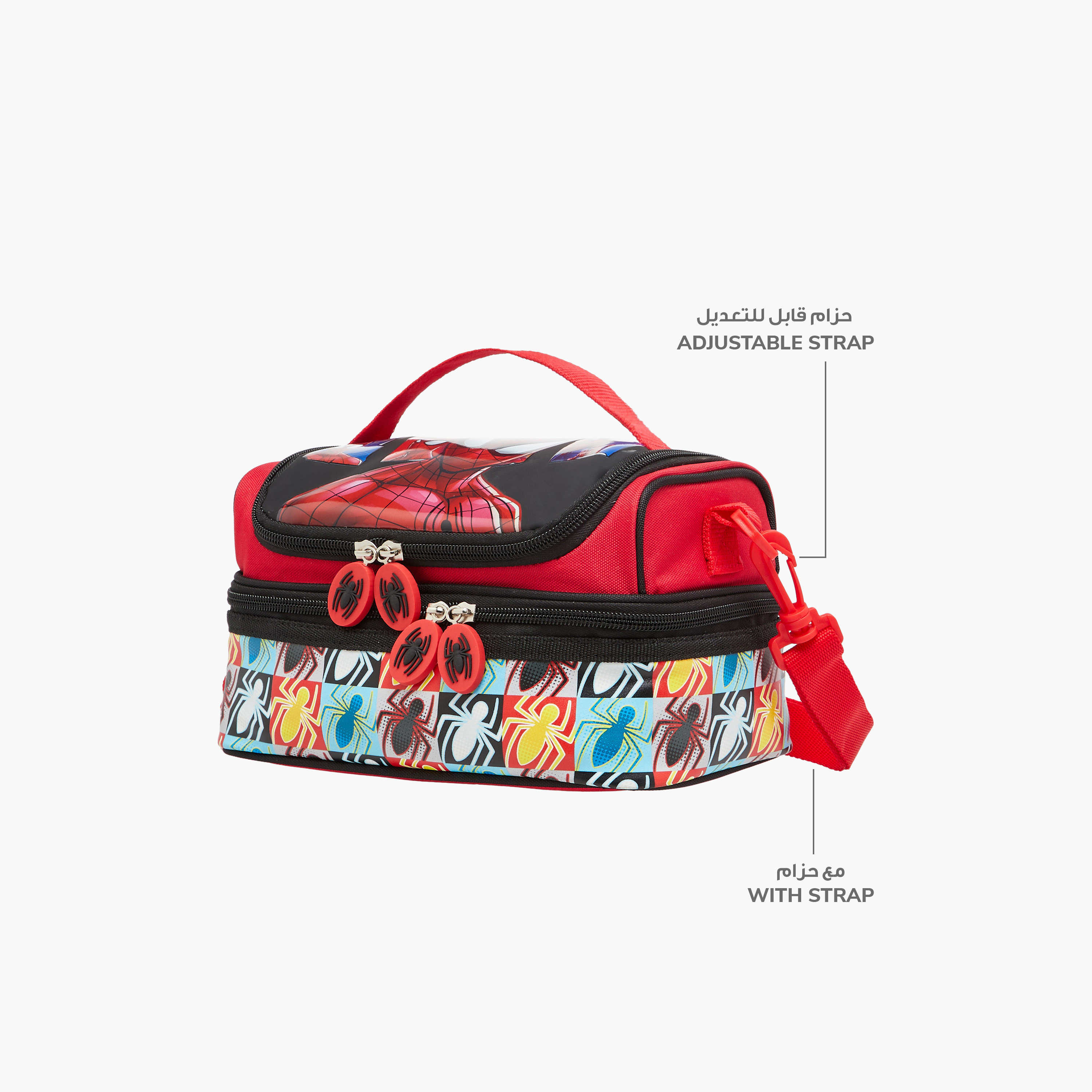 Spider-Man Print Double Layer Lunch Bag with Zip Closure-school-lunchessentials-lunchbags-image-5