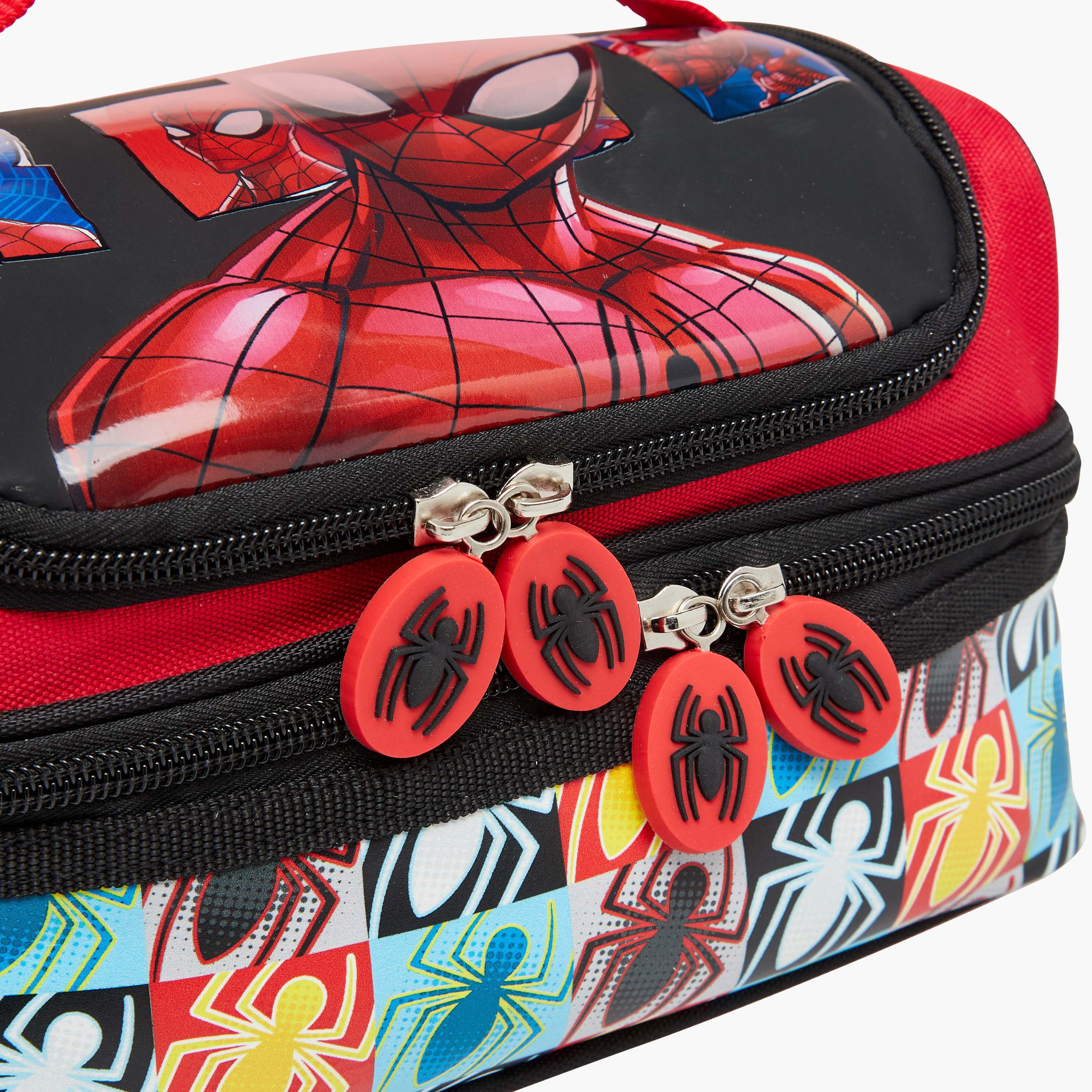 Spider-Man Print Double Layer Lunch Bag with Zip Closure-school-lunchessentials-lunchbags-image-6