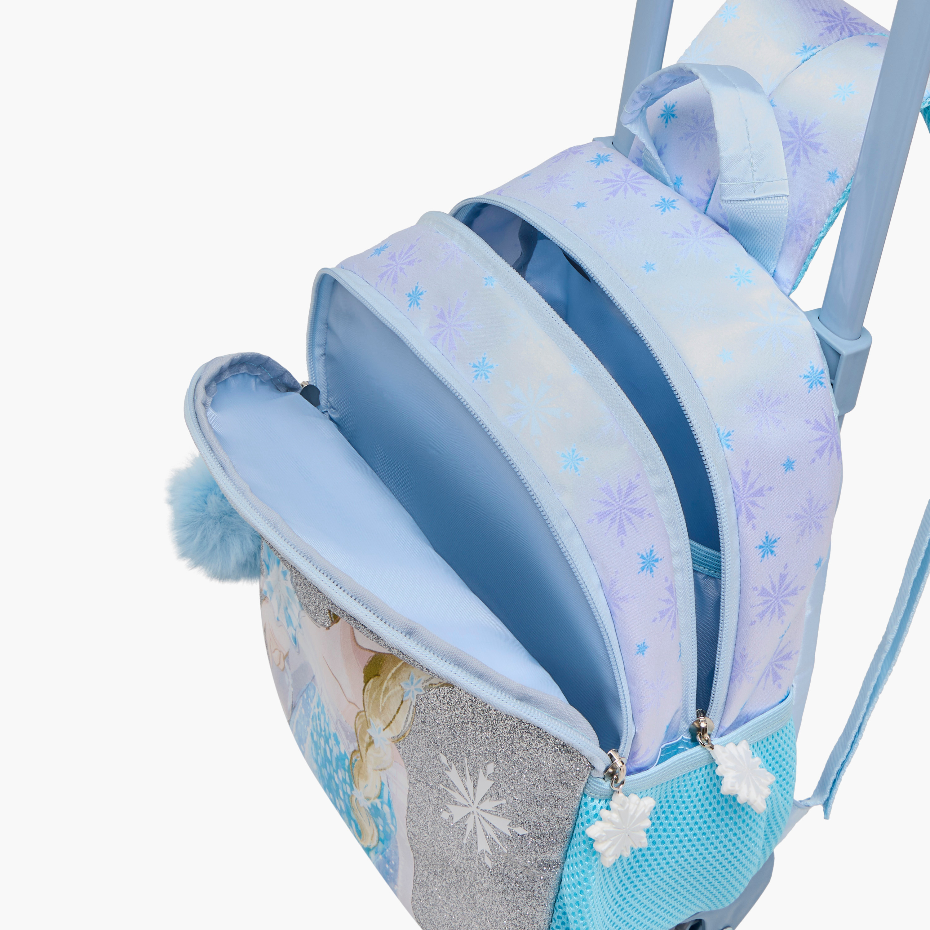 شنطة ترولي للبنات 2-5 سنوات بحزام قابل للتعديل وتصميم فروزن من ديزني-school-bagsandbackpacks-trolleybags-image-13