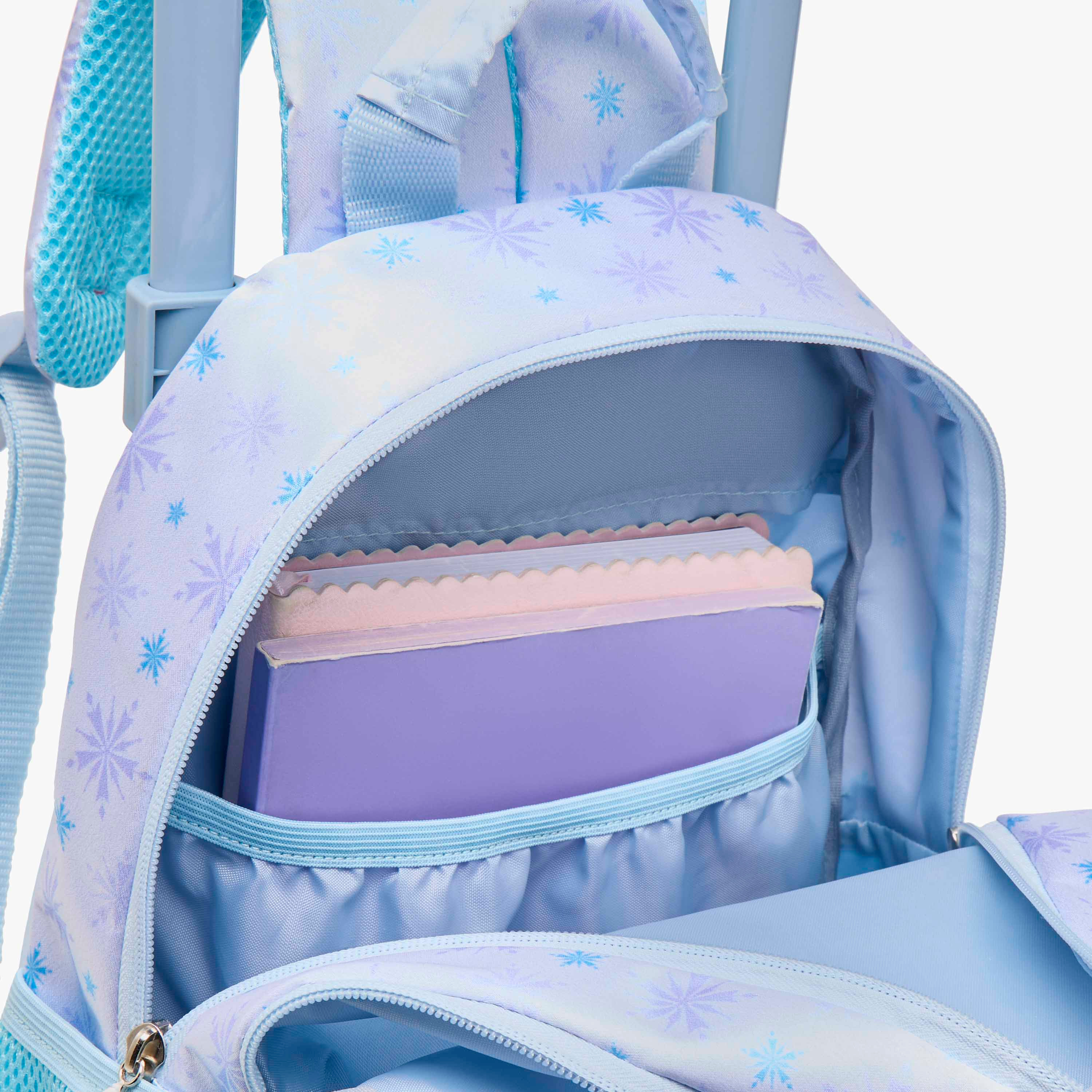 شنطة ترولي للبنات 2-5 سنوات بحزام قابل للتعديل وتصميم فروزن من ديزني-school-bagsandbackpacks-trolleybags-image-14