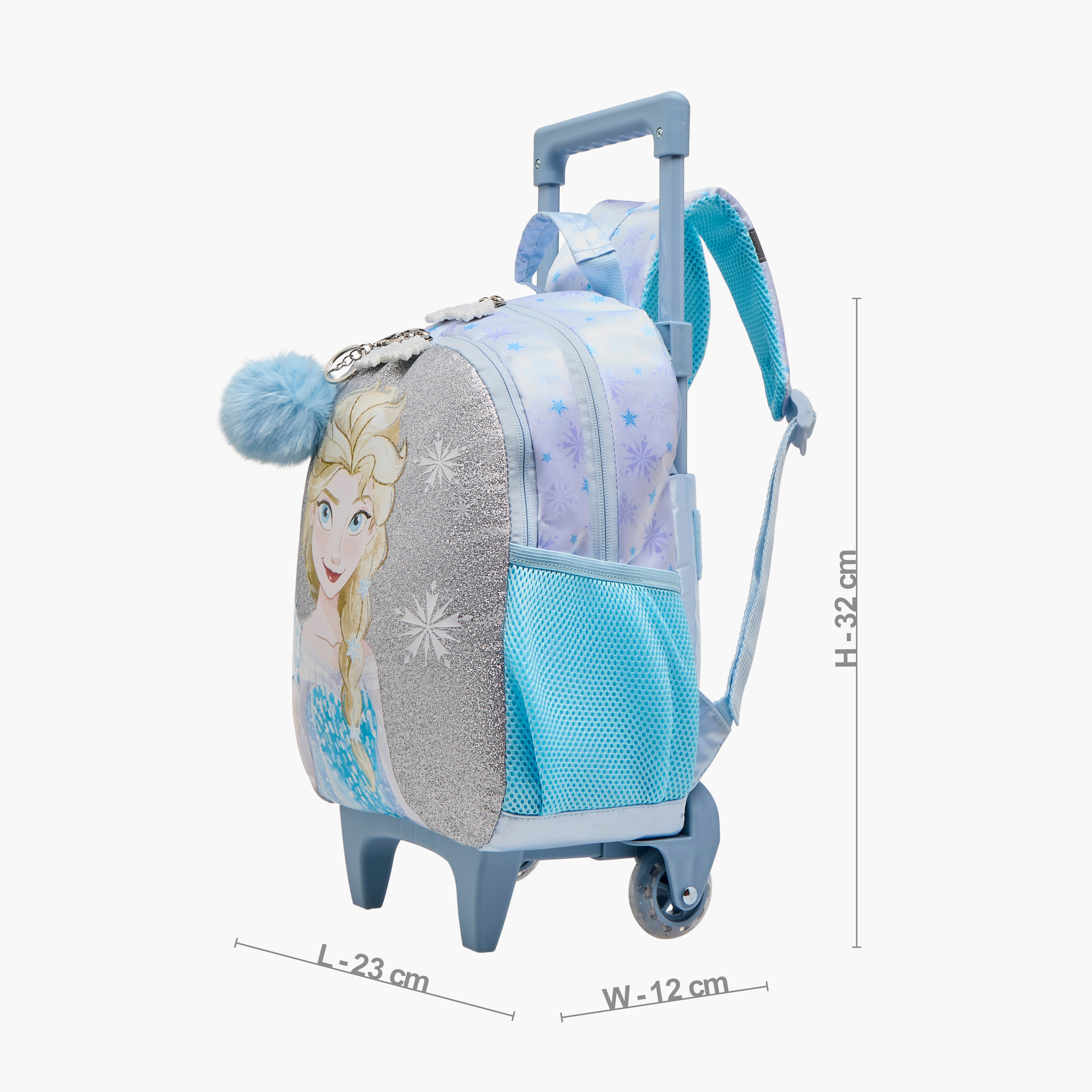 شنطة ترولي للبنات 2-5 سنوات بحزام قابل للتعديل وتصميم فروزن من ديزني-school-bagsandbackpacks-trolleybags-image-2
