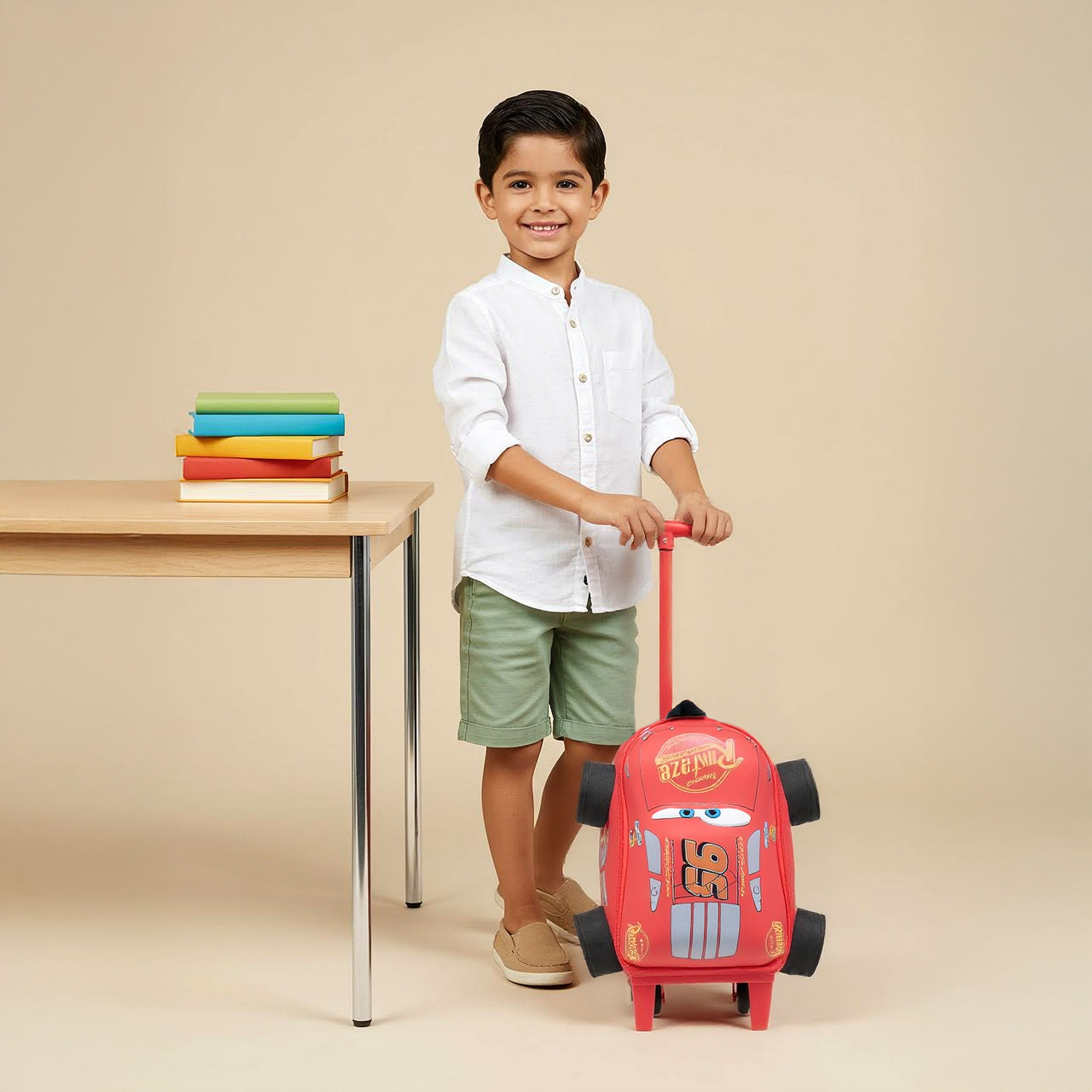 Disney Cars Trolley Bag for Boys 2-5 Years with Adjustable Strap -school-bagsandbackpacks-trolleybags-image-2