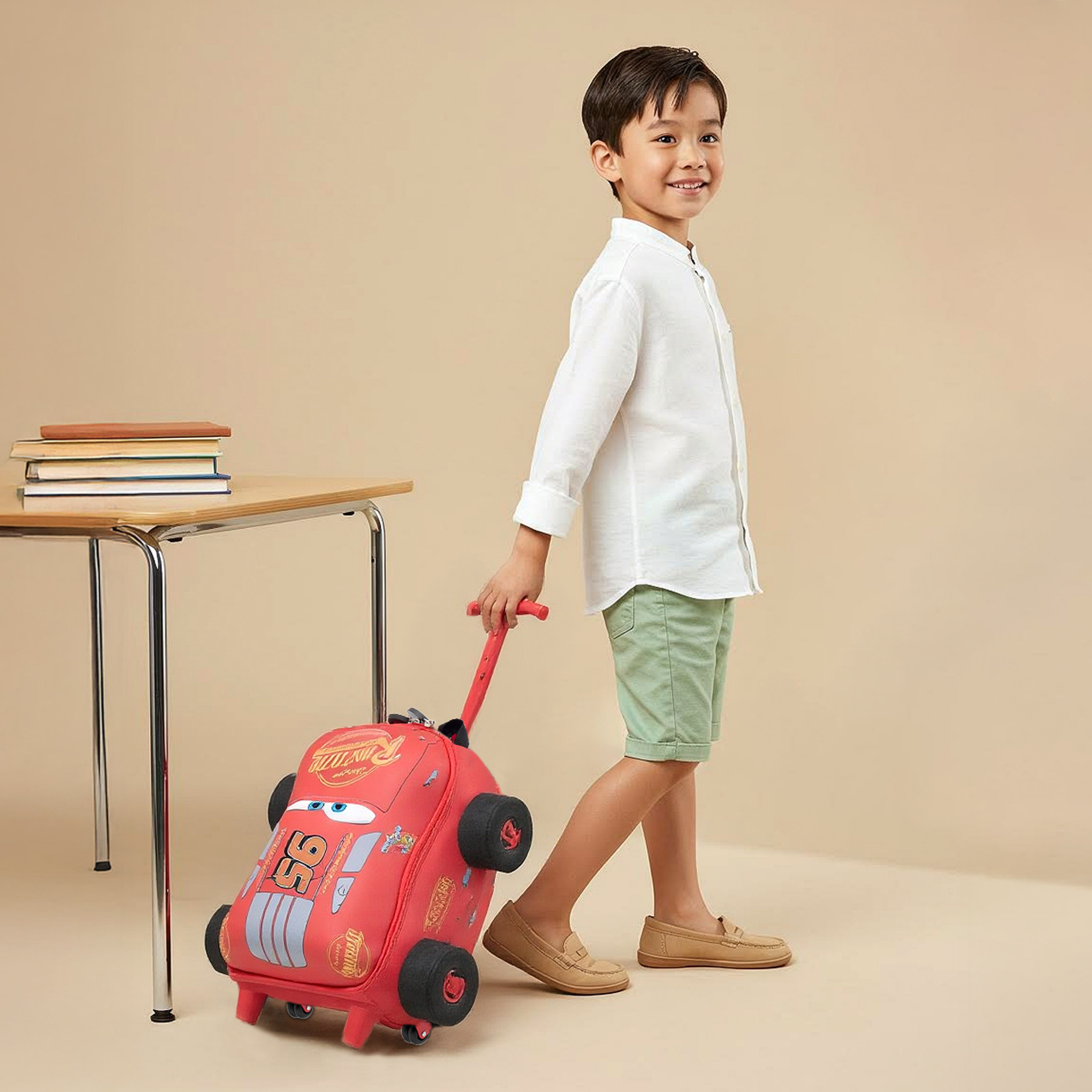 Disney Cars Trolley Bag for Boys 2-5 Years with Adjustable Strap -school-bagsandbackpacks-trolleybags-image-3