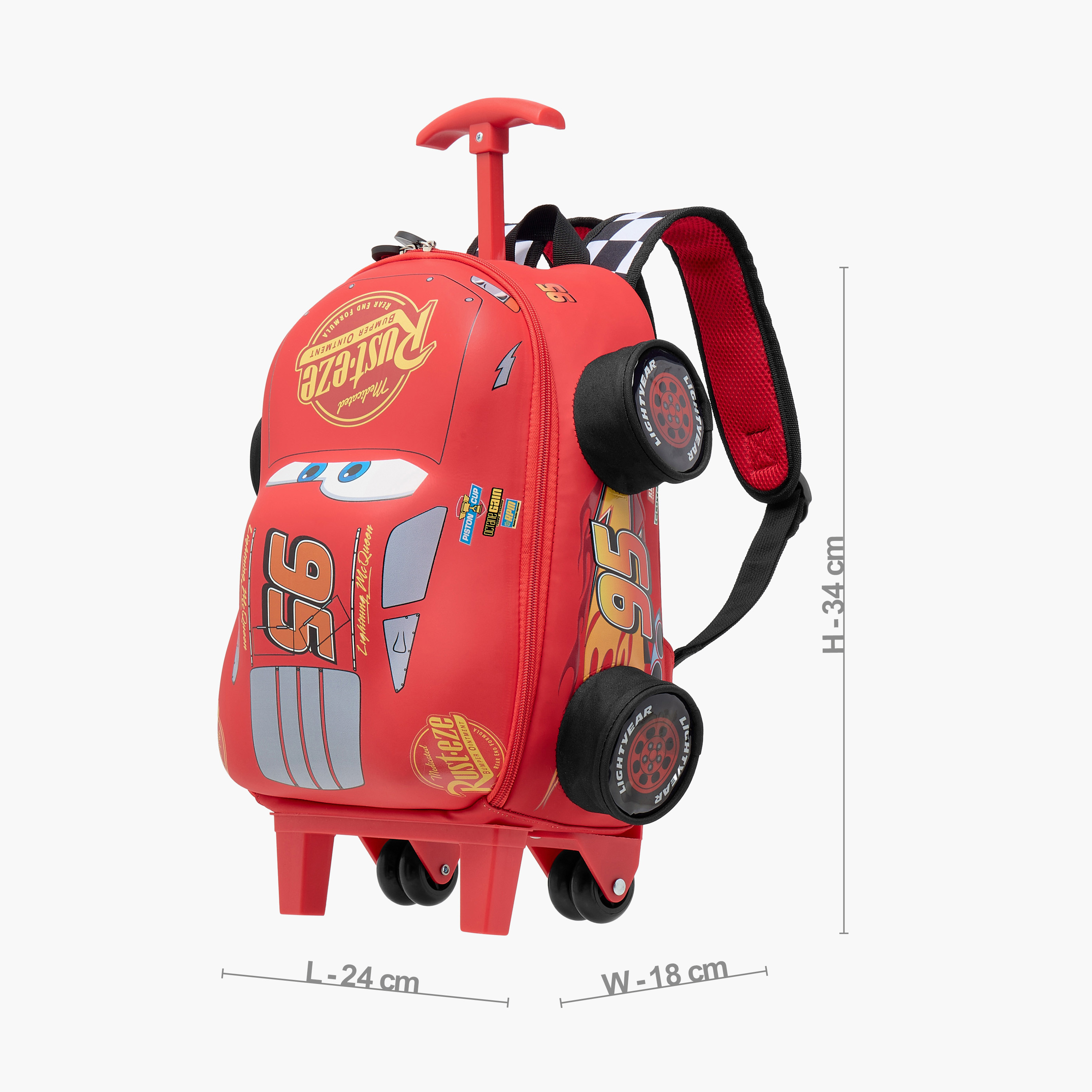 Disney Cars Trolley Bag for Boys 2-5 Years with Adjustable Strap -school-bagsandbackpacks-trolleybags-image-4