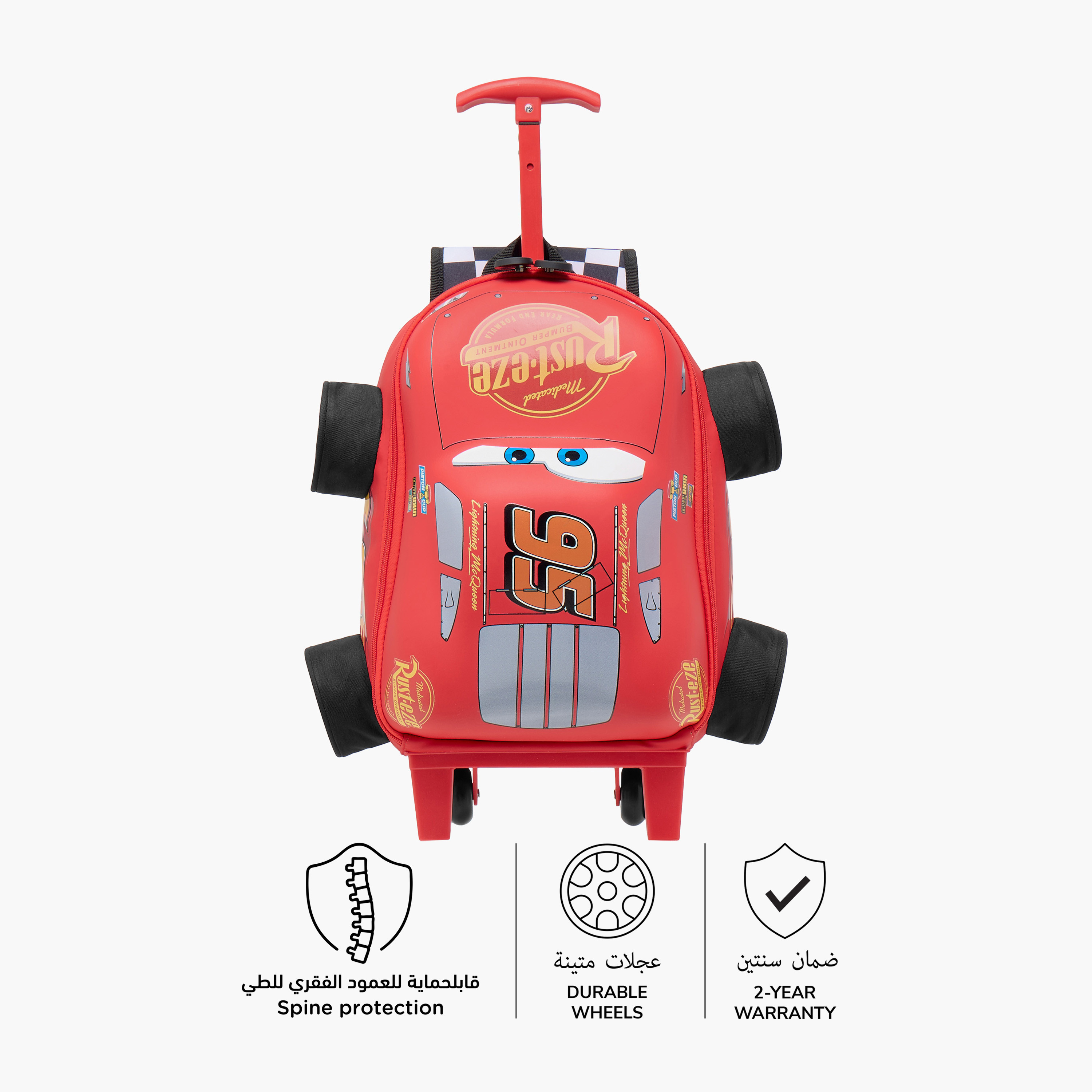 Disney Cars Trolley Bag for Boys 2-5 Years with Adjustable Strap -school-bagsandbackpacks-trolleybags-image-6