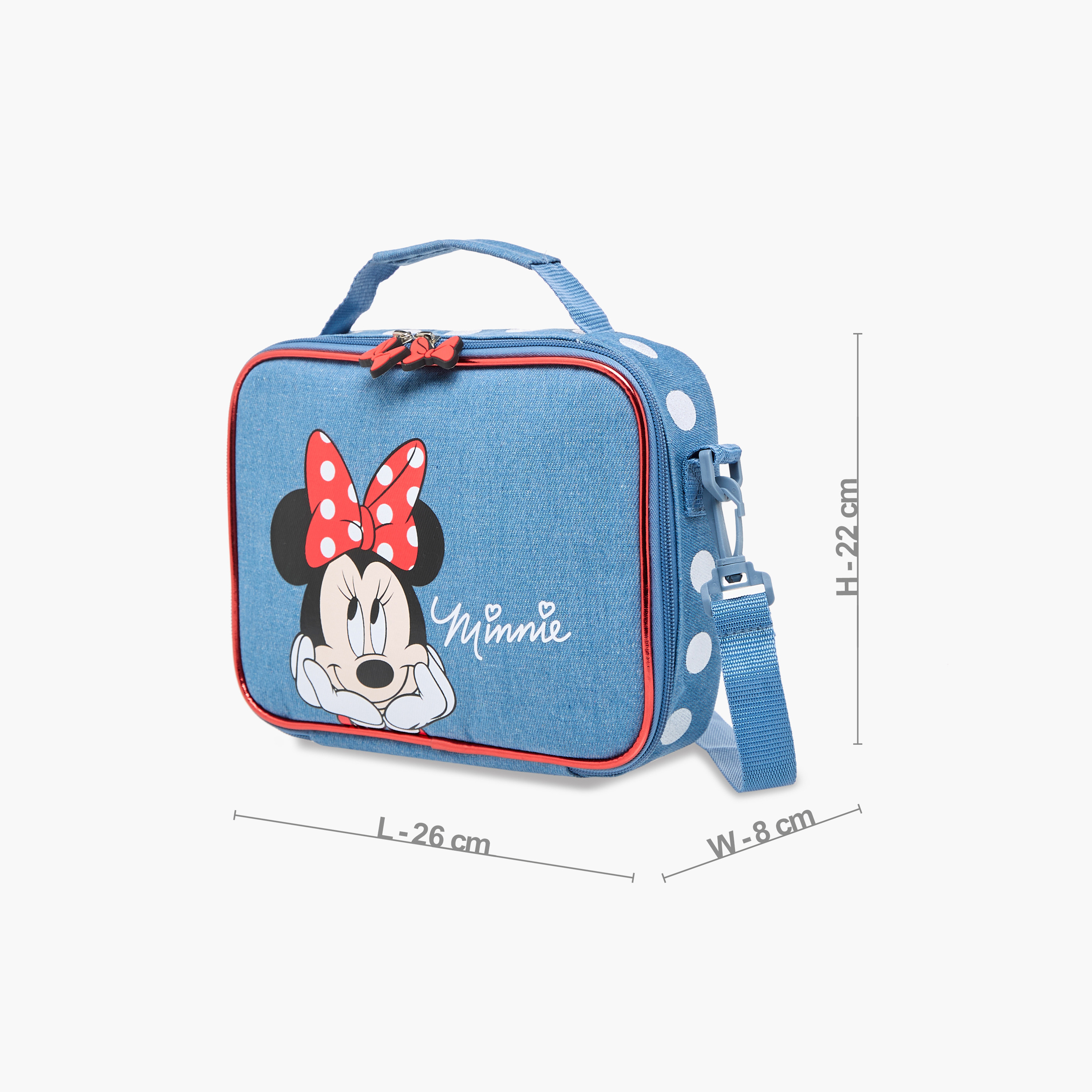 Disney Minnie Mouse Print Lunch Bag with Zip Closure-school-lunchessentials-lunchbags-image-2