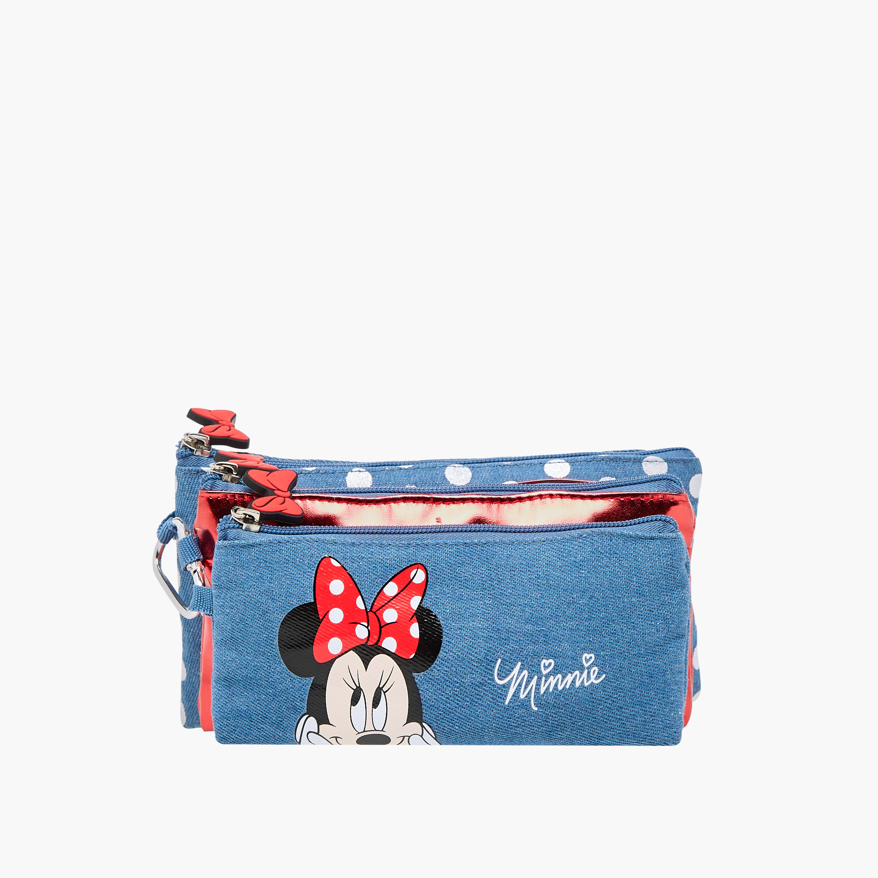 Disney Minnie Mouse Print Pencil Pouch with Zip Closure-school-stationery-pencilcases-image-1
