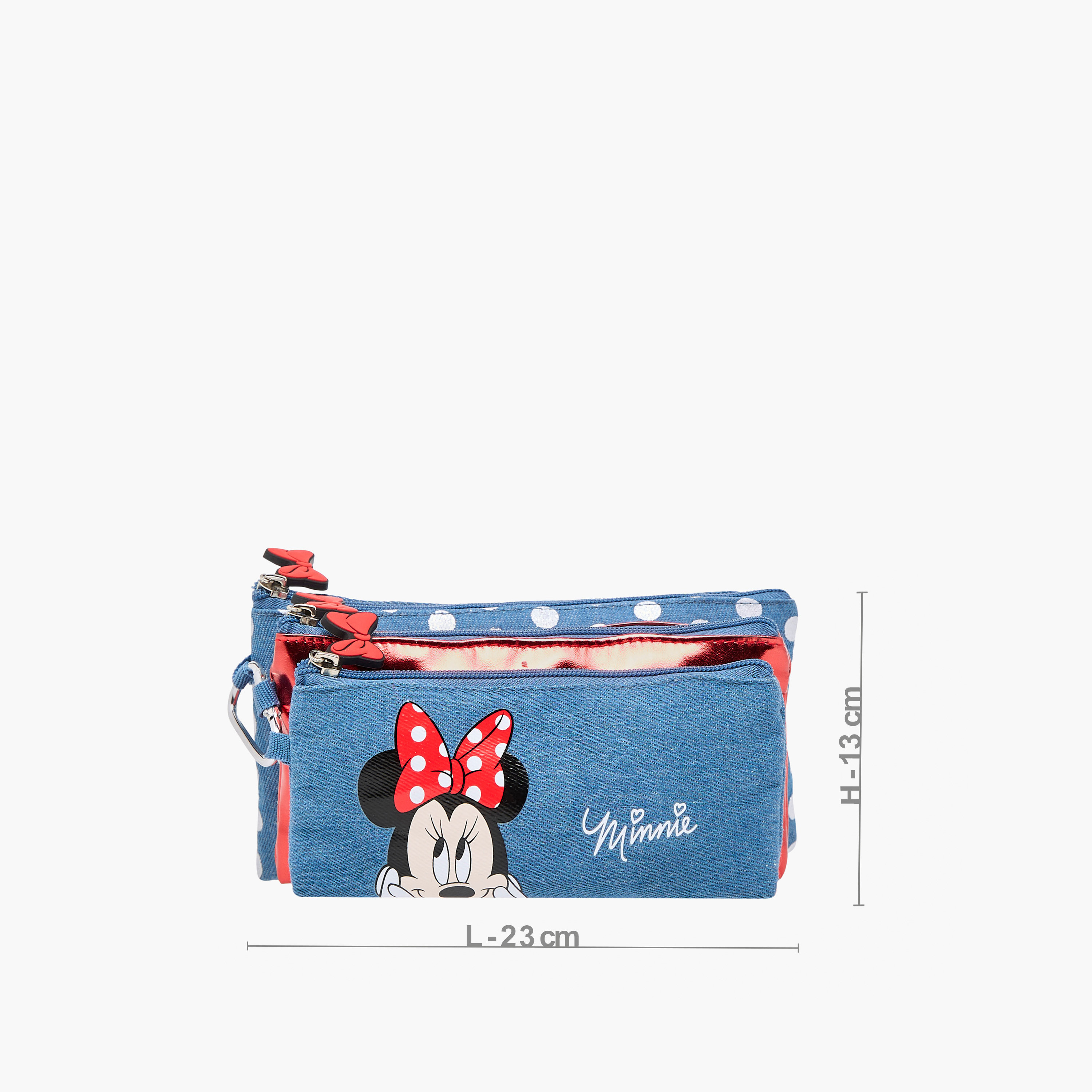 Disney Minnie Mouse Print Pencil Pouch with Zip Closure-school-stationery-pencilcases-image-2