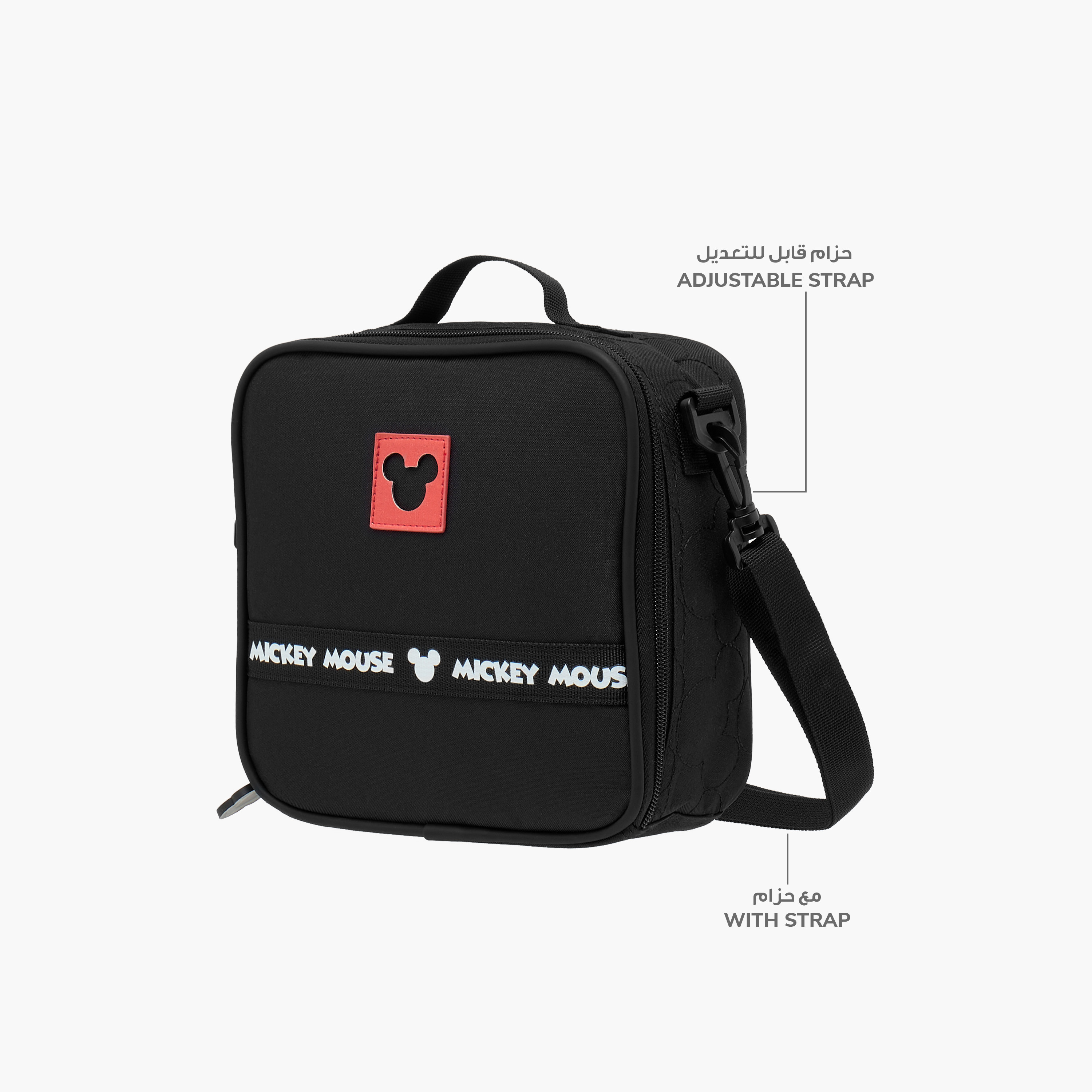 Mickey Mouse Print Lunch Bag with Zip Closure-school-lunchessentials-lunchbags-image-5
