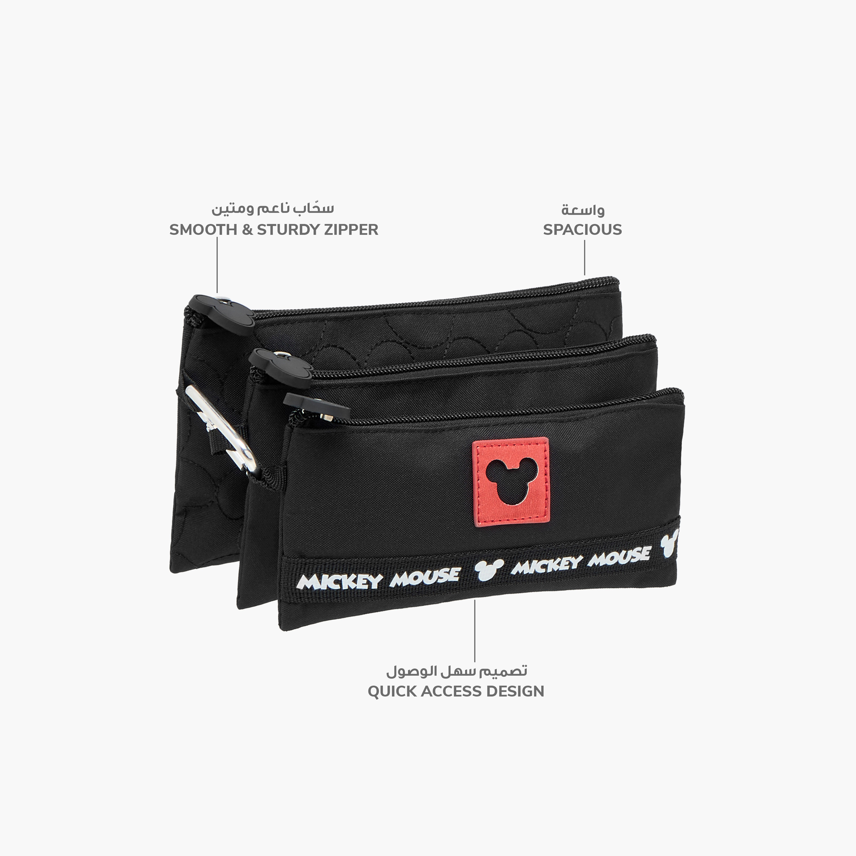 Disney Mickey Mouse Applique Pencil Pouch with Zip Closure-school-stationery-pencilcases-image-6