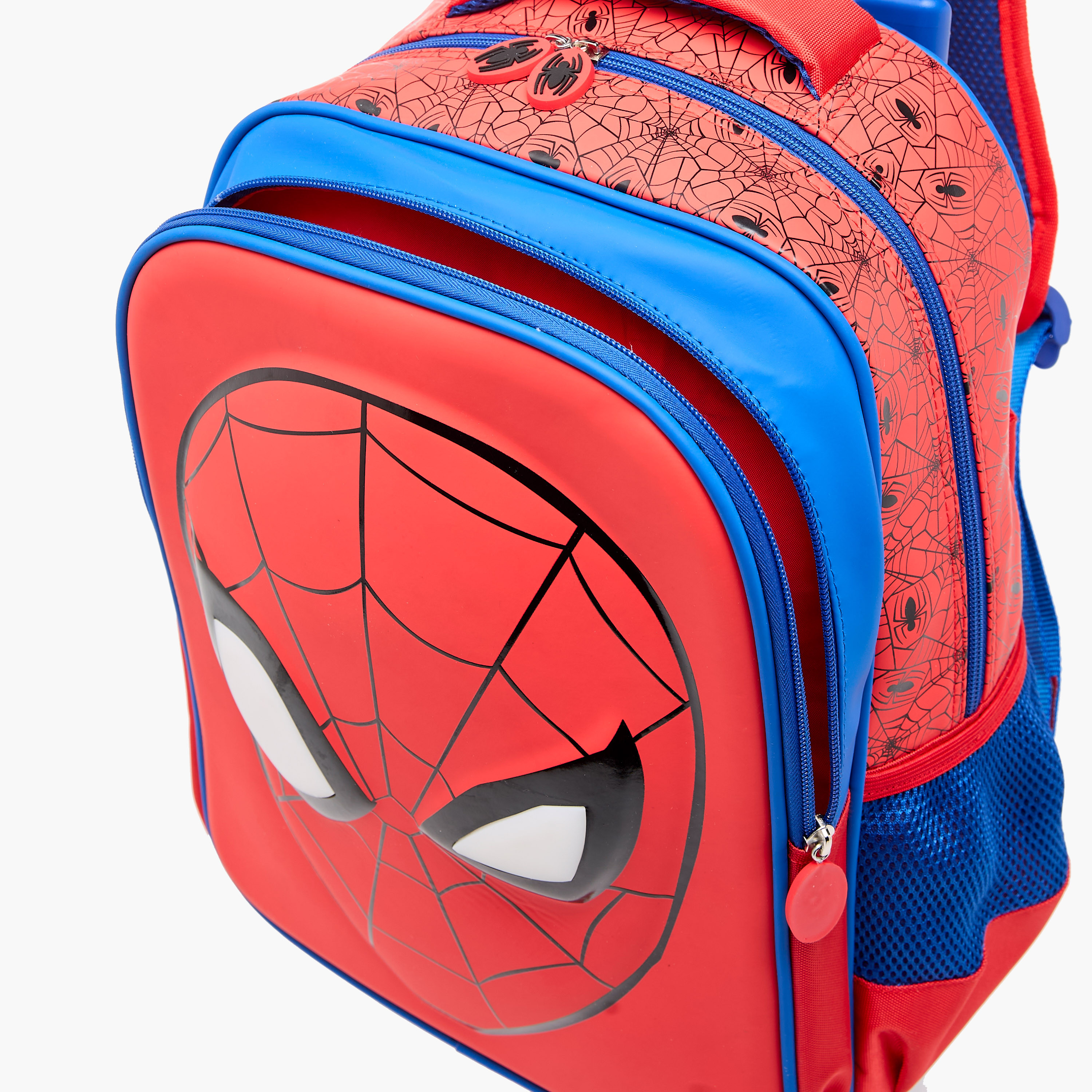 شنطة ترولي للأولاد 8-13 سنة بحزام قابل للتعديل وتصميم سبايدرمان من مارفل-school-bagsandbackpacks-trolleybags-image-15