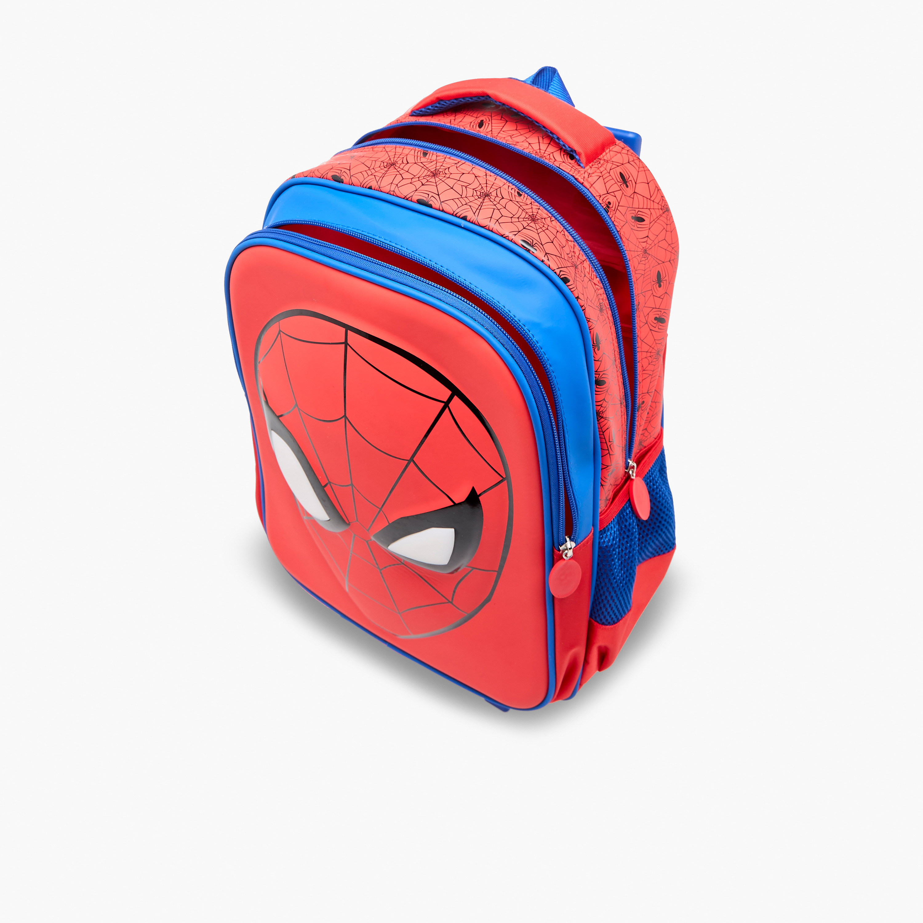 شنطة ترولي للأولاد 8-13 سنة بحزام قابل للتعديل وتصميم سبايدرمان من مارفل-school-bagsandbackpacks-trolleybags-image-16