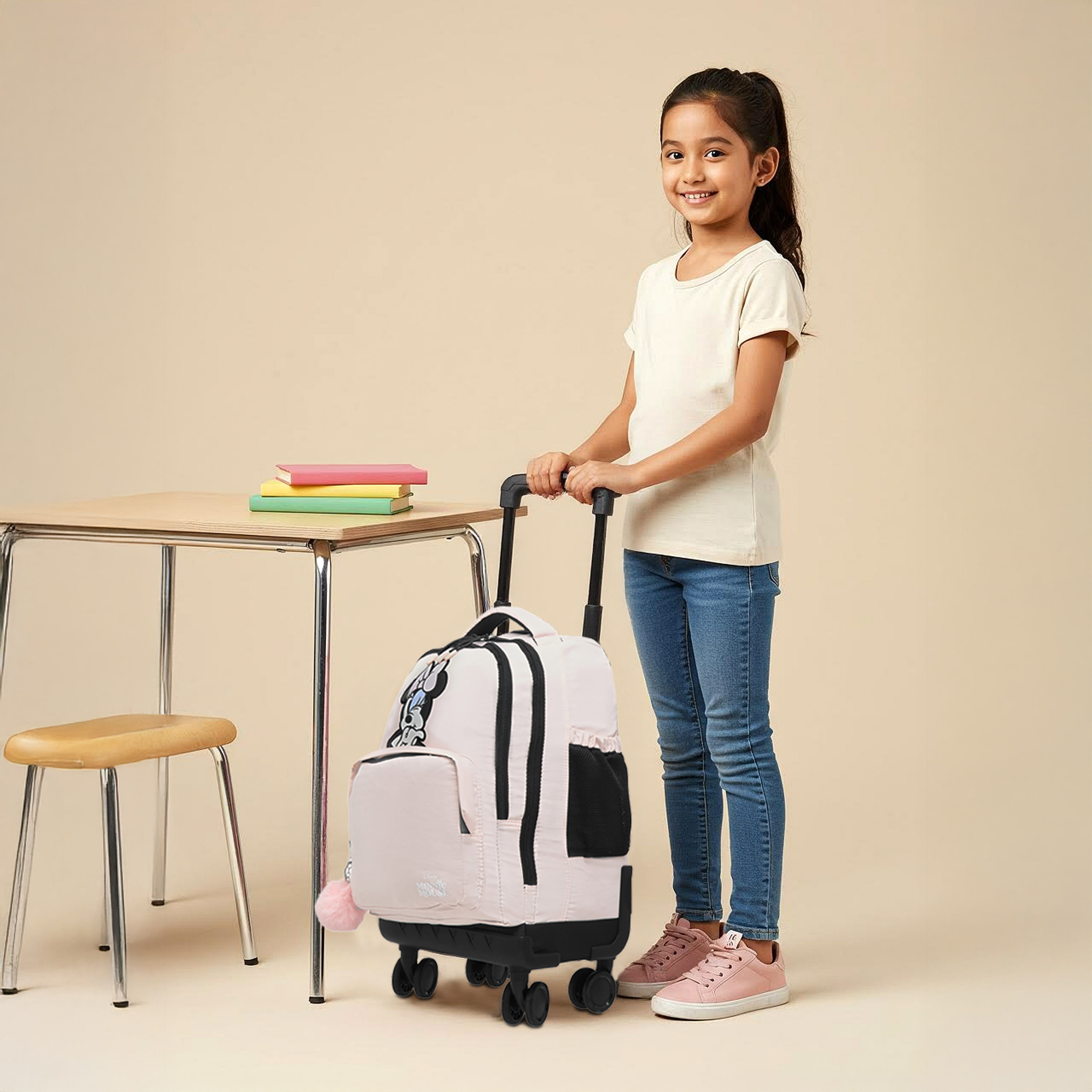 Disney Minnie Trolley Bag for Girls 8-13 Years with Adjustable Strap -school-bagsandbackpacks-trolleybags-image-3