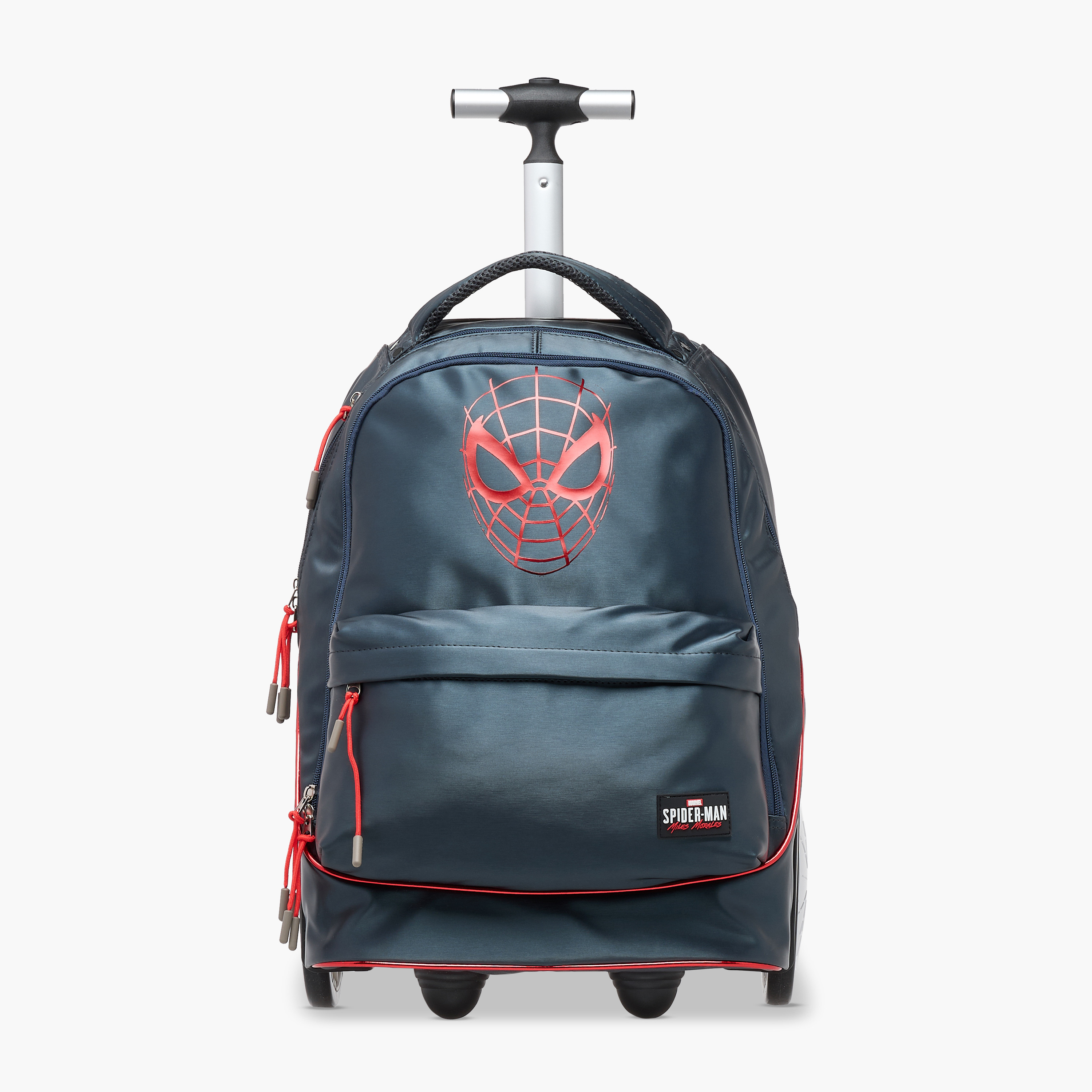 Spider-Man Print Trolley Bag with Retractable Handle and Zip Closure-school-bagsandbackpacks-trolleybags-image-1