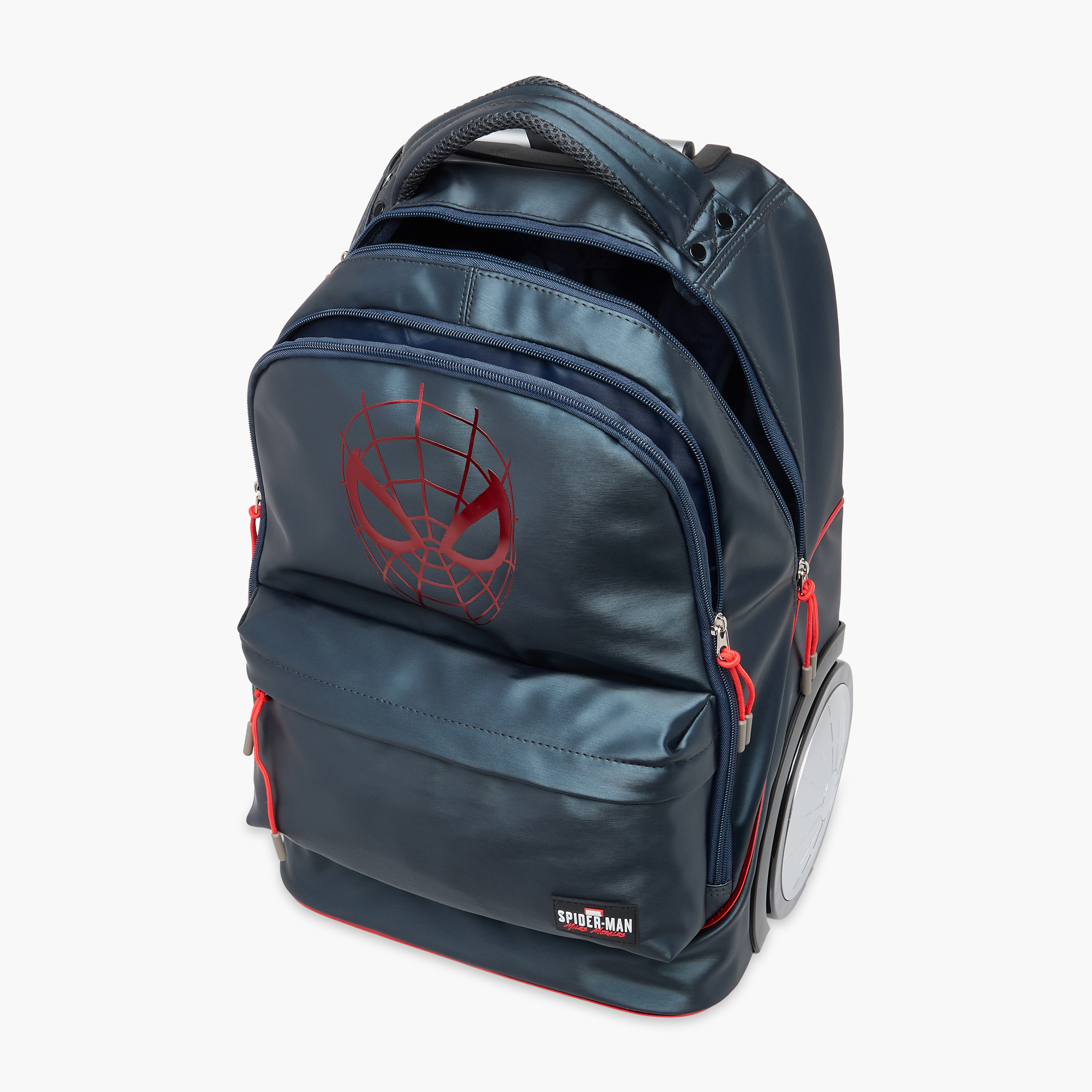 Spider-Man Print Trolley Bag with Retractable Handle and Zip Closure-school-bagsandbackpacks-trolleybags-image-13