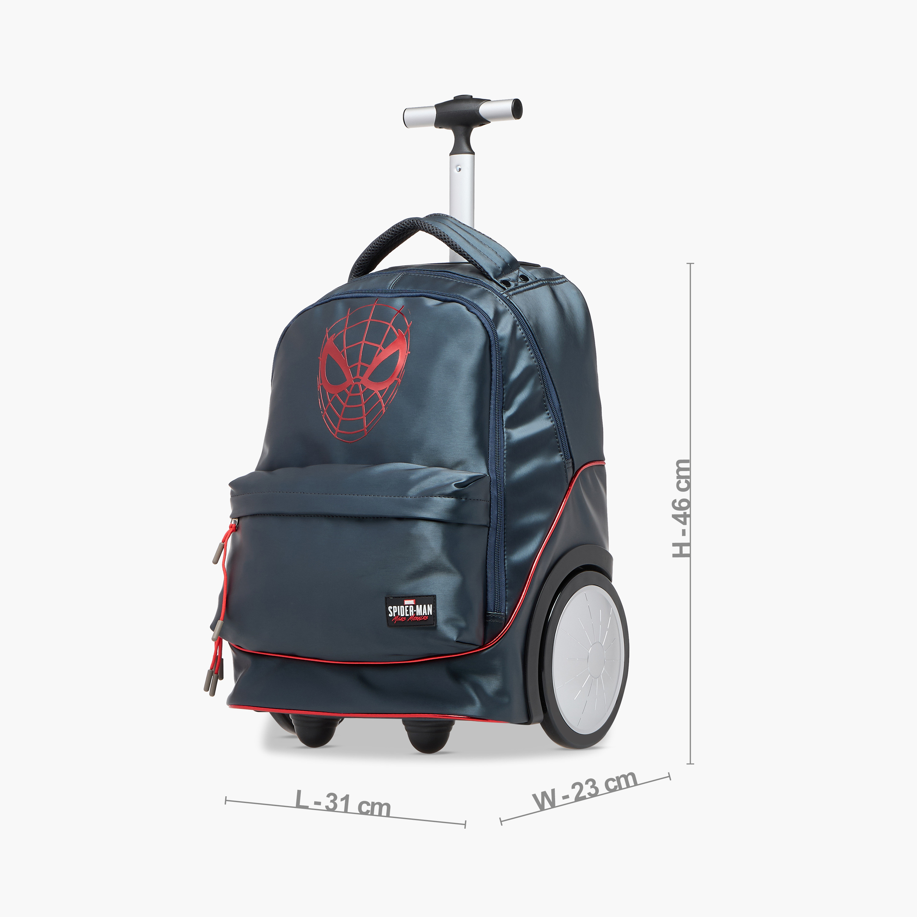 Spider-Man Print Trolley Bag with Retractable Handle and Zip Closure-school-bagsandbackpacks-trolleybags-image-2