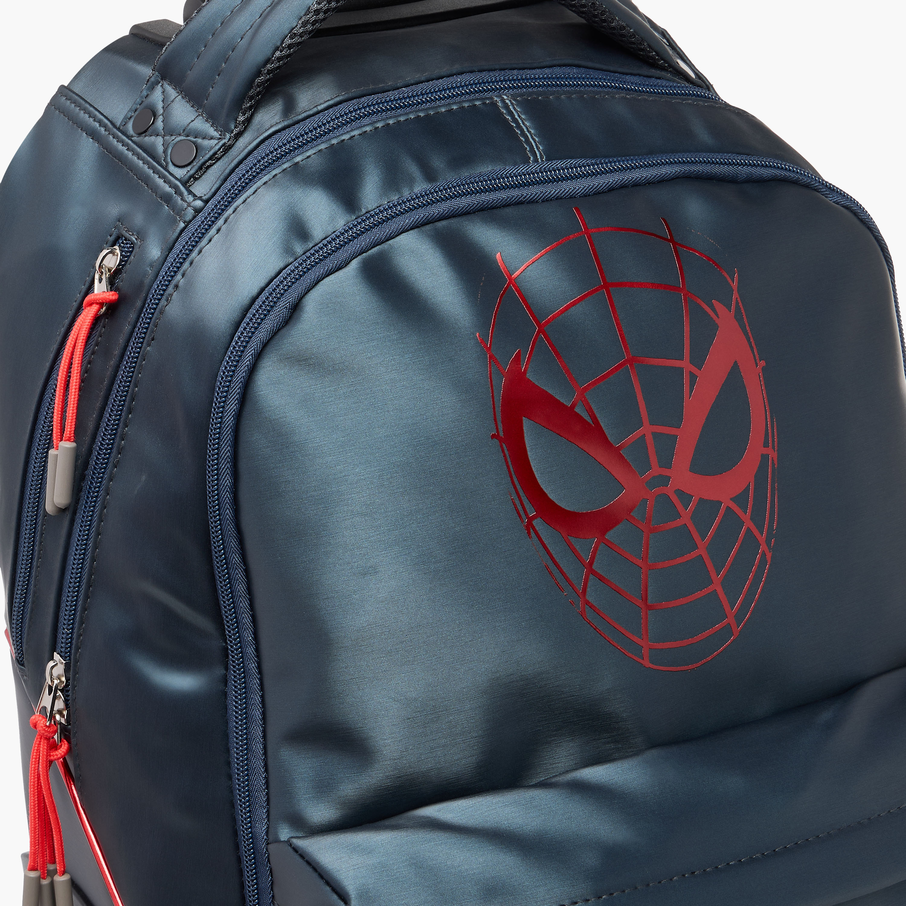 Spider-Man Print Trolley Bag with Retractable Handle and Zip Closure-school-bagsandbackpacks-trolleybags-image-9