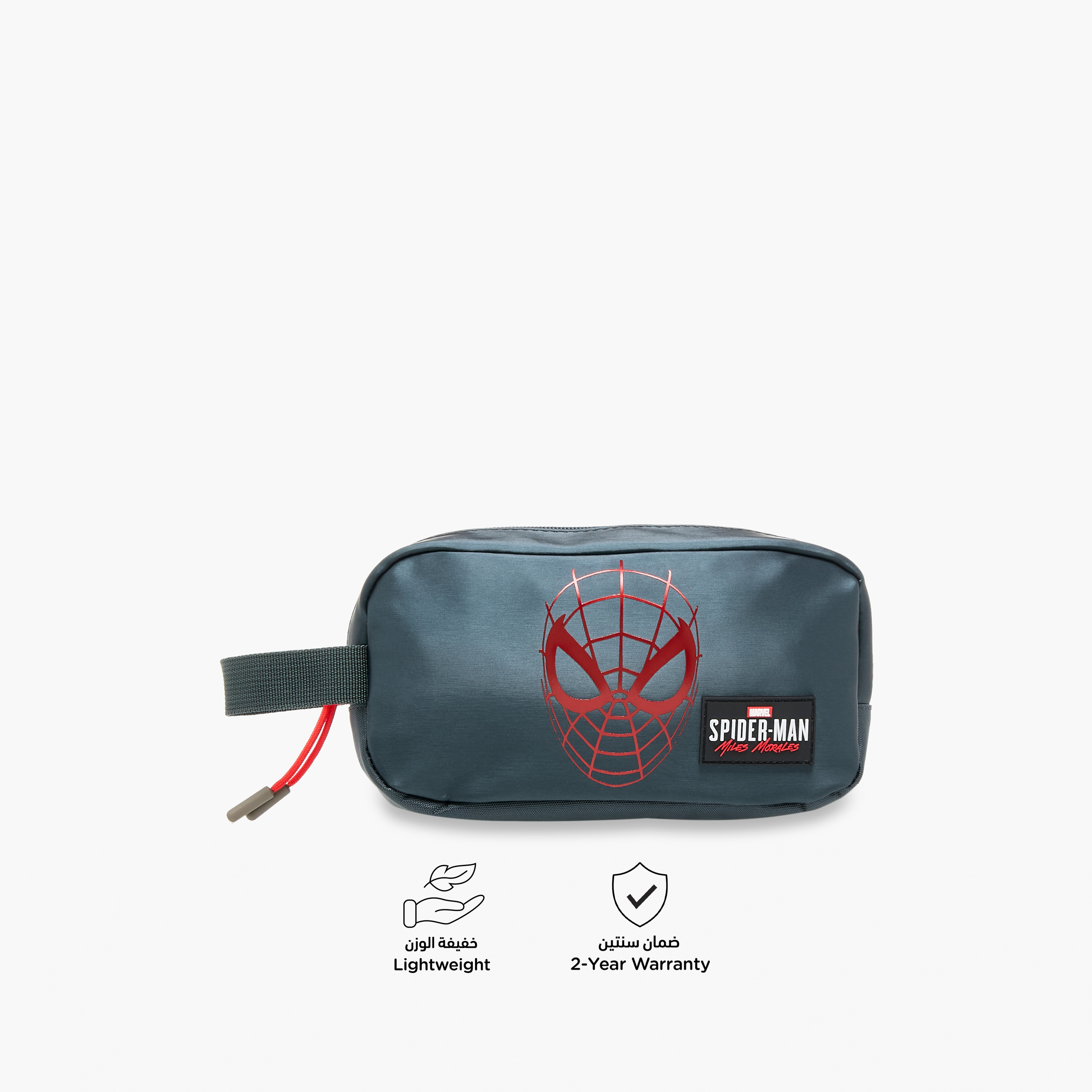 Spider-Man Print Pencil Pouch with Zip Closure-school-stationery-pencilcases-image-4