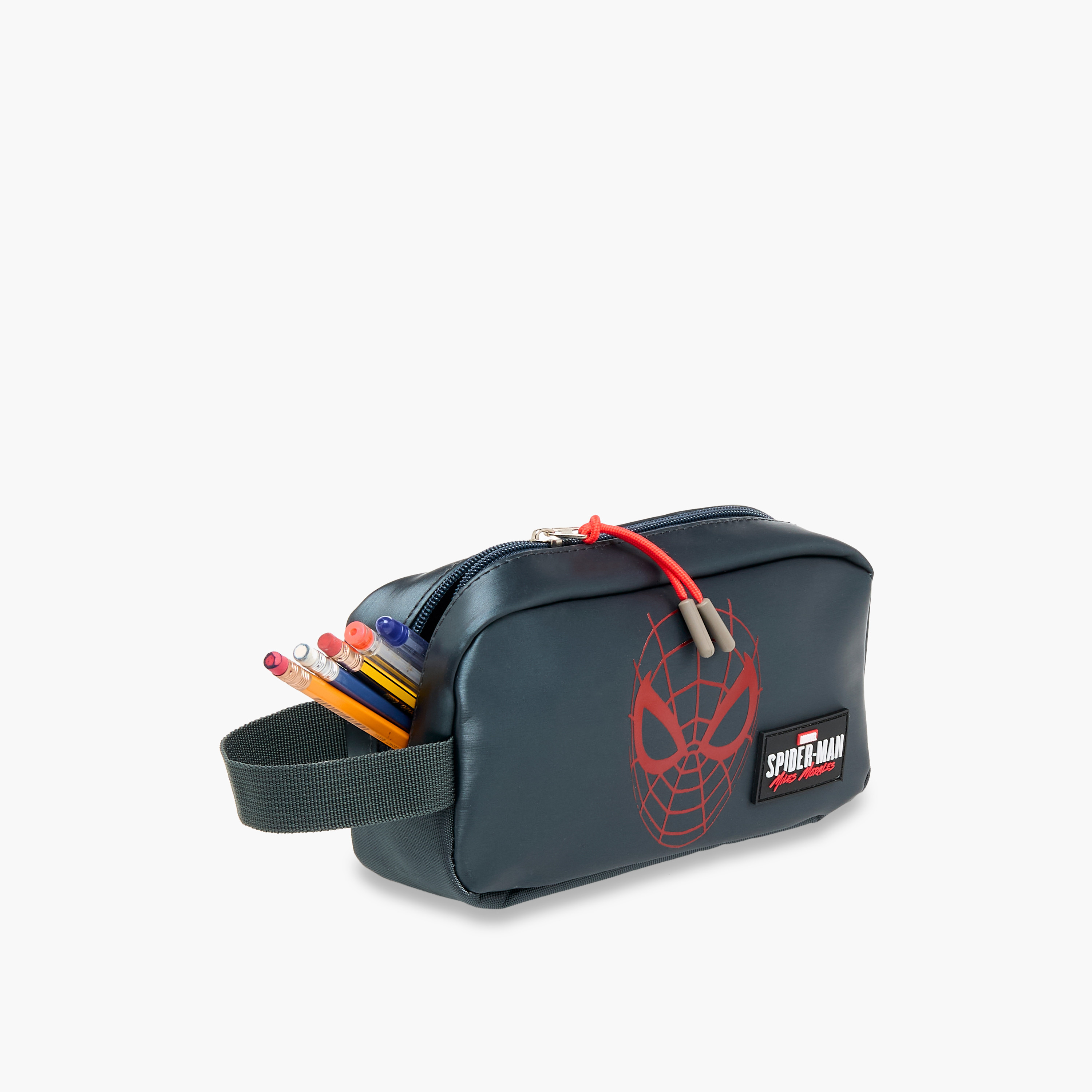 Spider-Man Print Pencil Pouch with Zip Closure-school-stationery-pencilcases-image-8