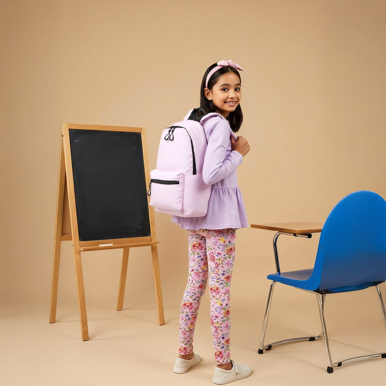 Juniors Solid Backpack with Adjustable Straps and Zip Closure - 17 inches-school-bagsandbackpacks-backpacks-image-2