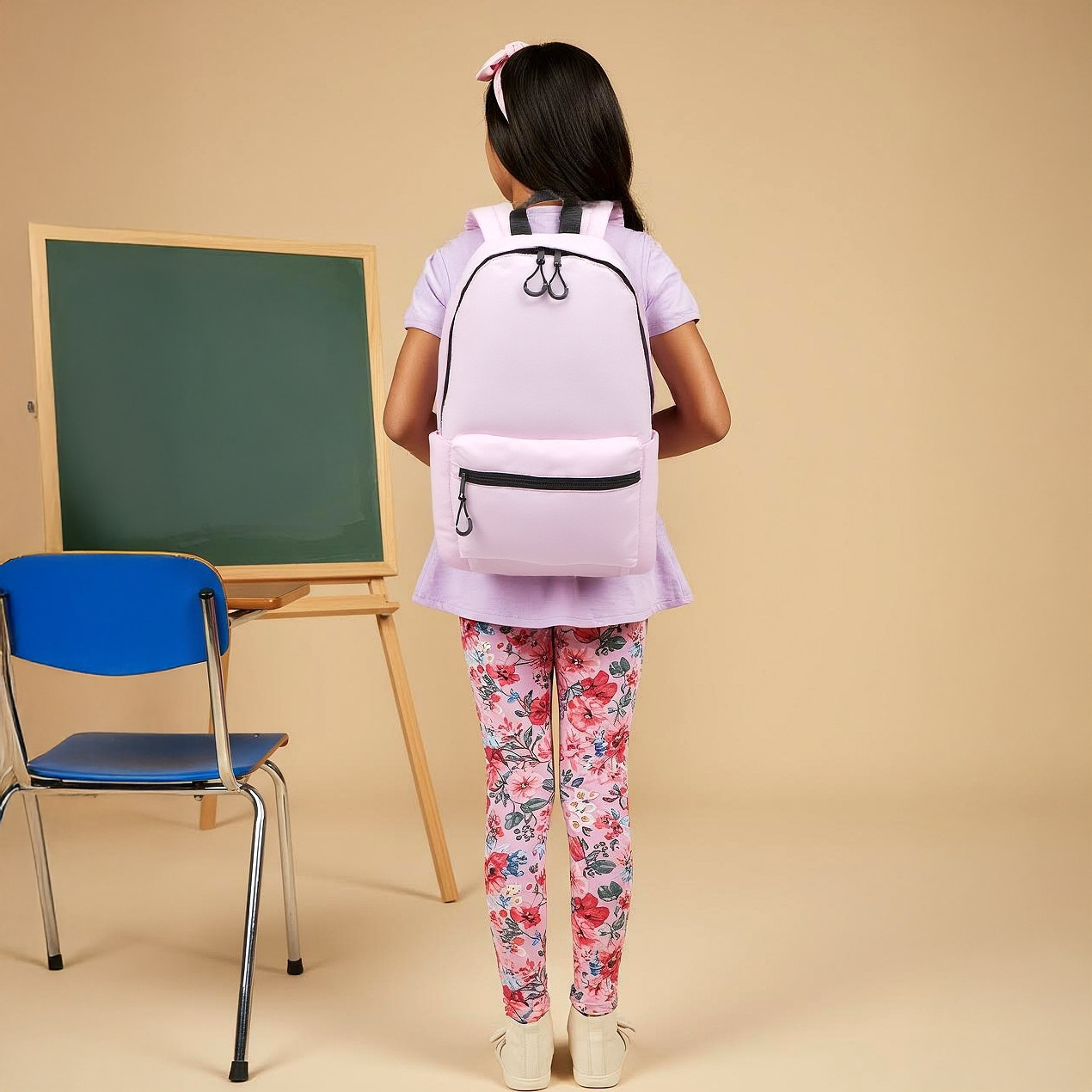 Juniors Solid Backpack with Adjustable Straps and Zip Closure - 17 inches-school-bagsandbackpacks-backpacks-image-3