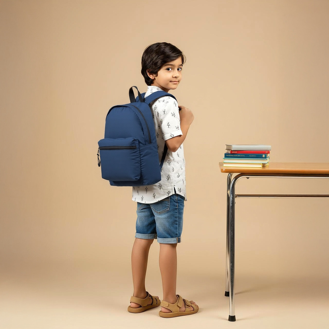 Juniors Solid Backpack with Adjustable Straps and Zip Closure - 17 inches-school-bagsandbackpacks-backpacks-image-2