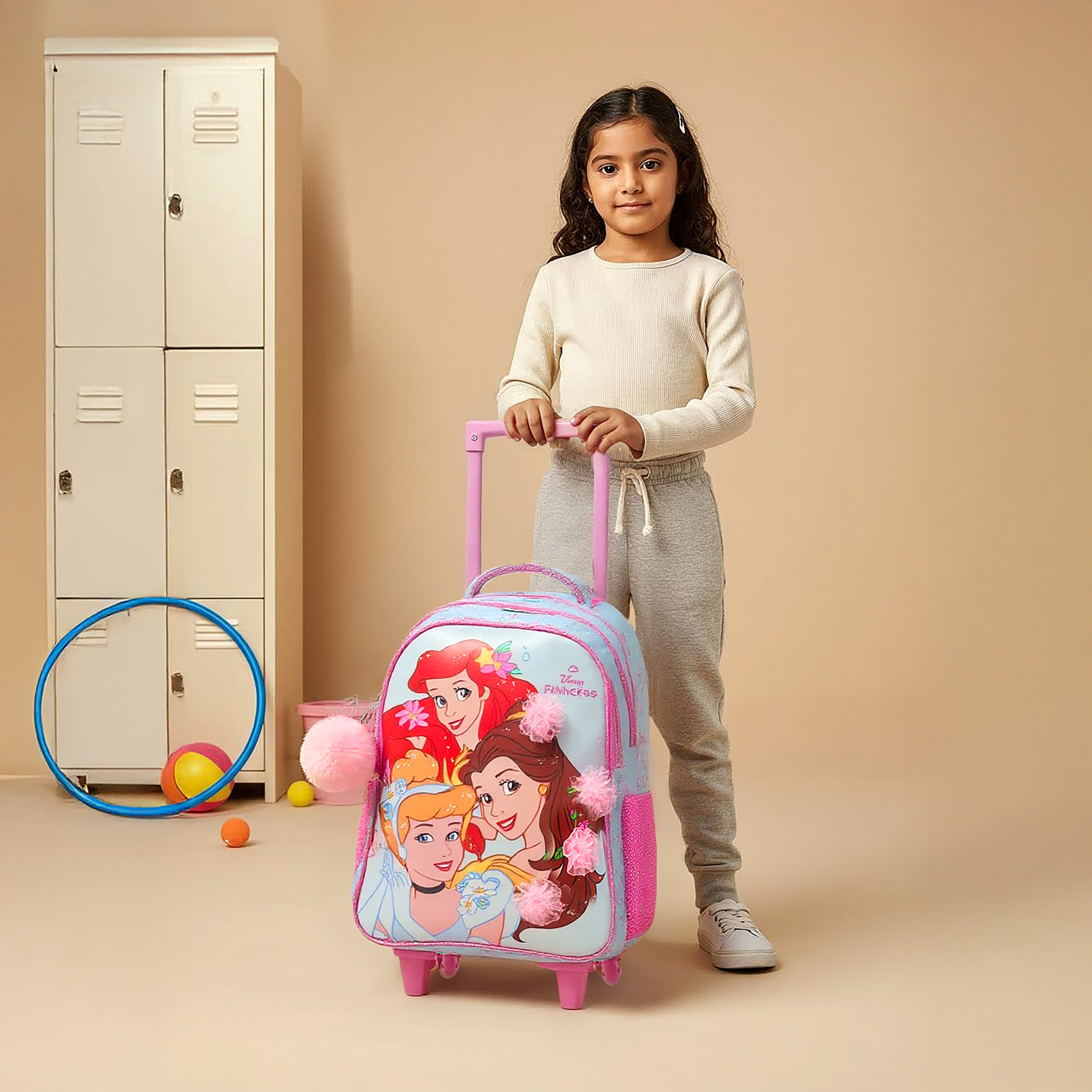 Disney Princess Trolley Bag for Girls 5-8 Years with Adjustable Strap -school-bagsandbackpacks-trolleybags-image-2