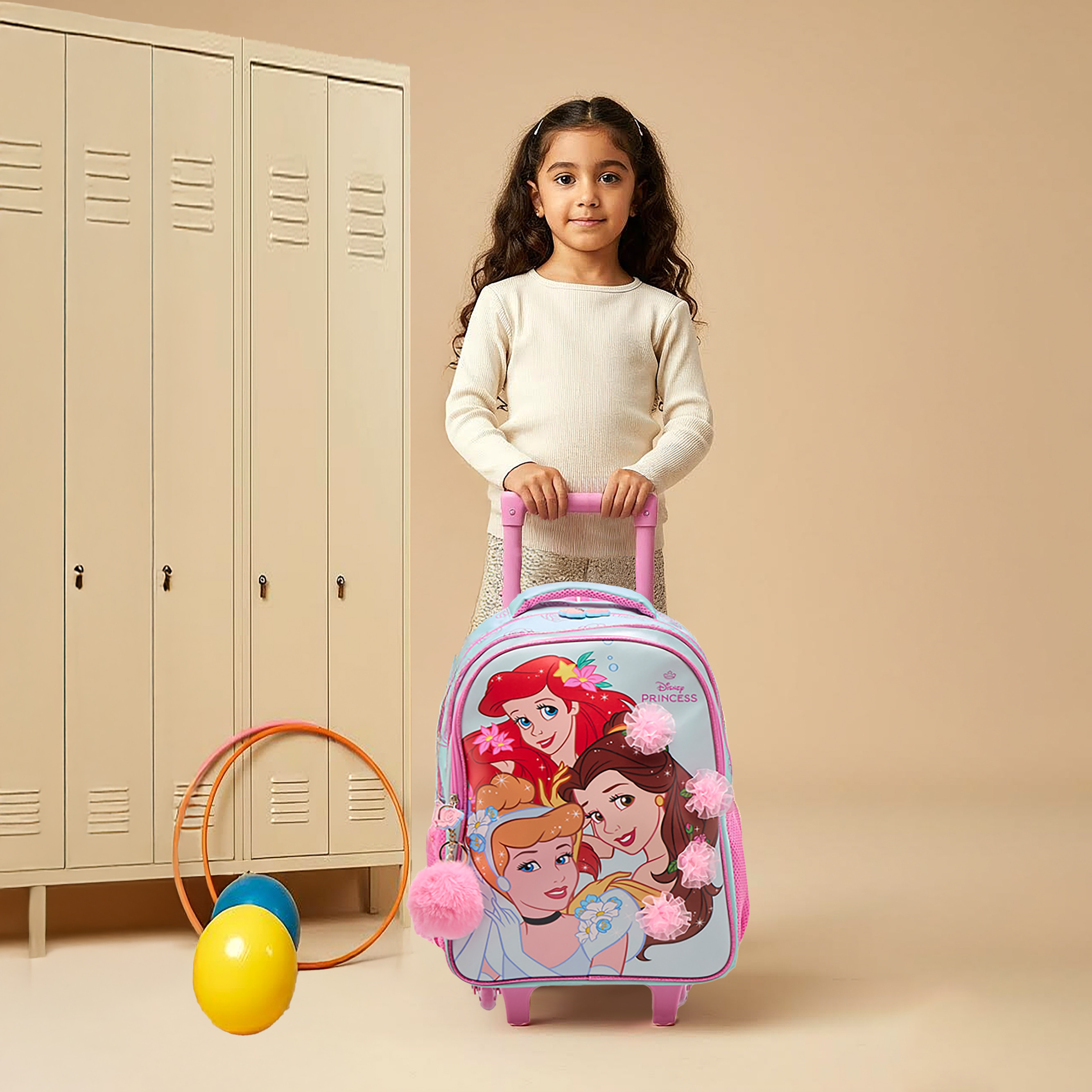 Disney Princess Trolley Bag for Girls 5-8 Years with Adjustable Strap -school-bagsandbackpacks-trolleybags-image-3