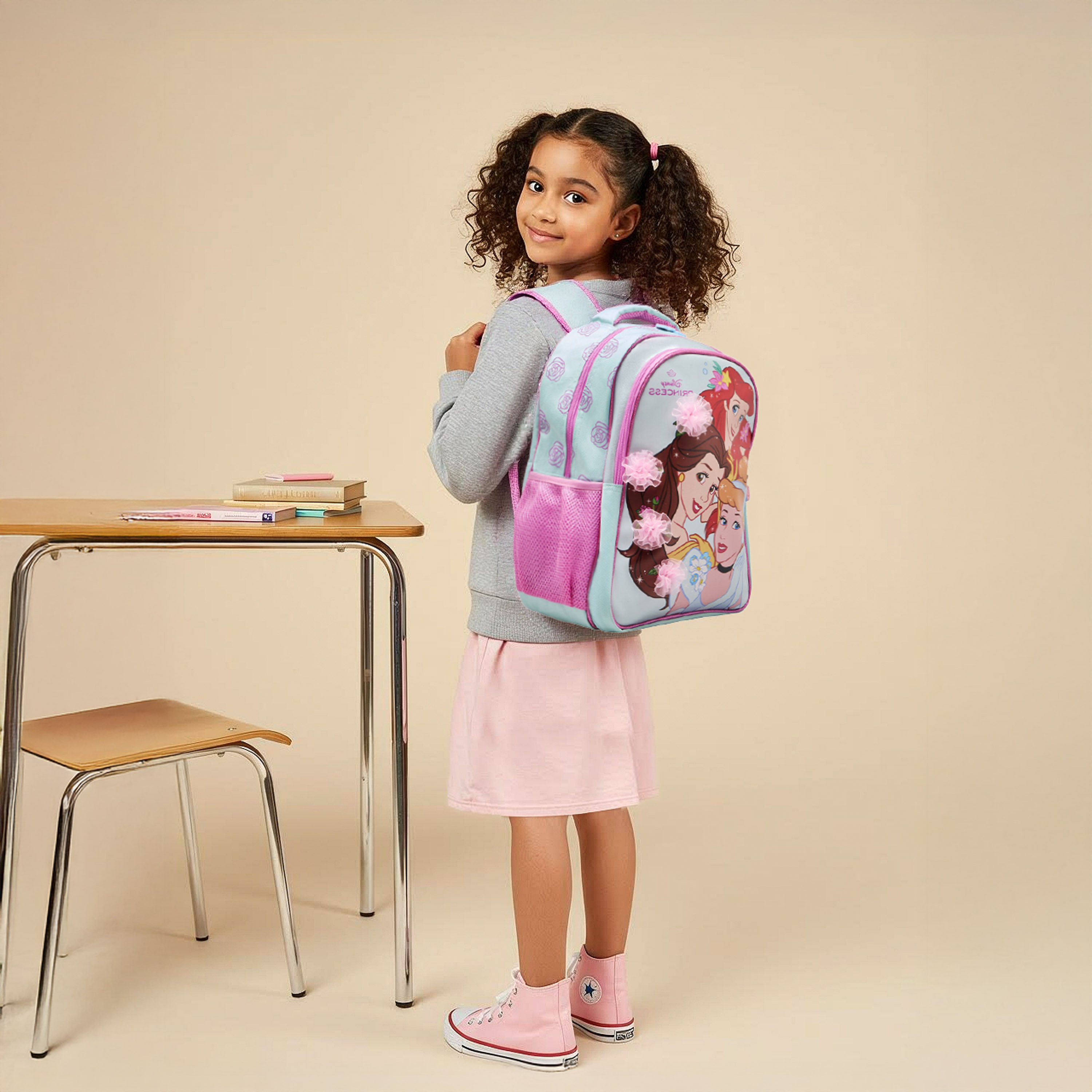 Disney Princess Print Backpack with Adjustable Shoulder Straps and Zip Closure - 16 inches-school-bagsandbackpacks-backpacks-image-3