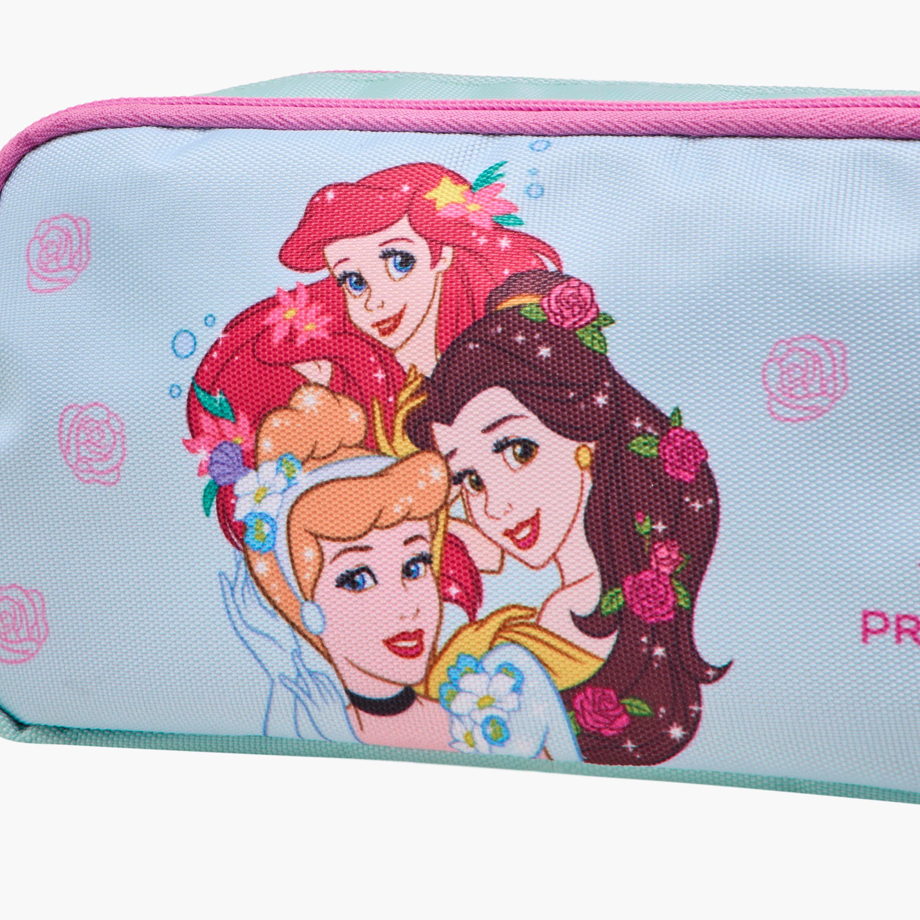 Disney Princess Print Pencil Pouch with Zip Closure-school-stationery-pencilcases-image-7