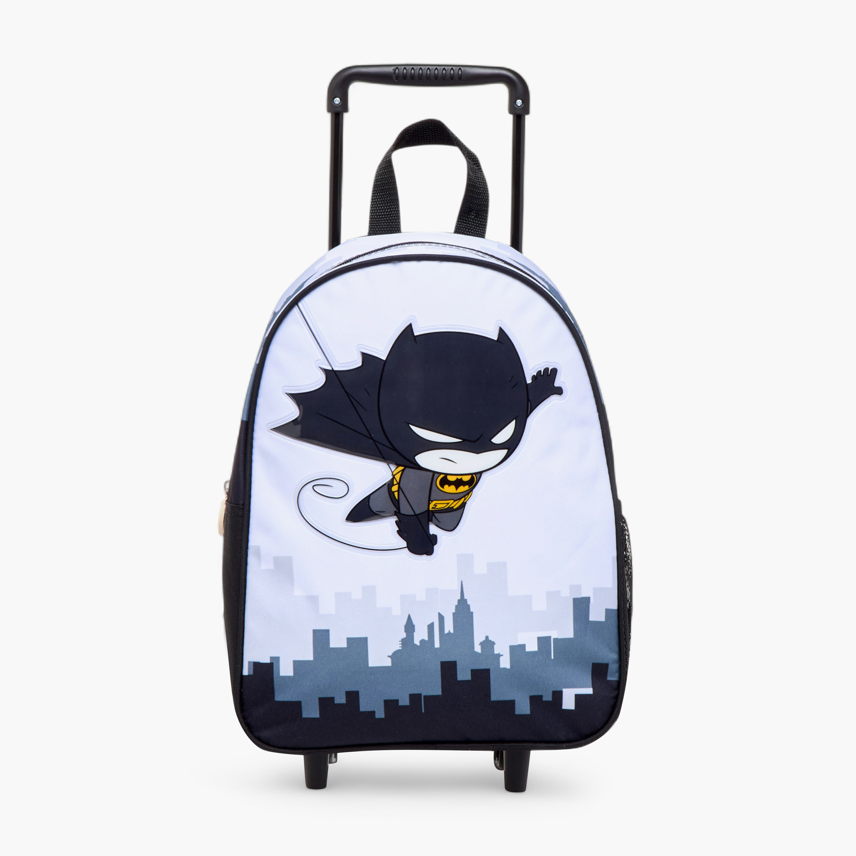 Batman Print 3-Piece Trolley Backpack Set - 13 inches-school-bagsandbackpacks-trolleybags-image-2