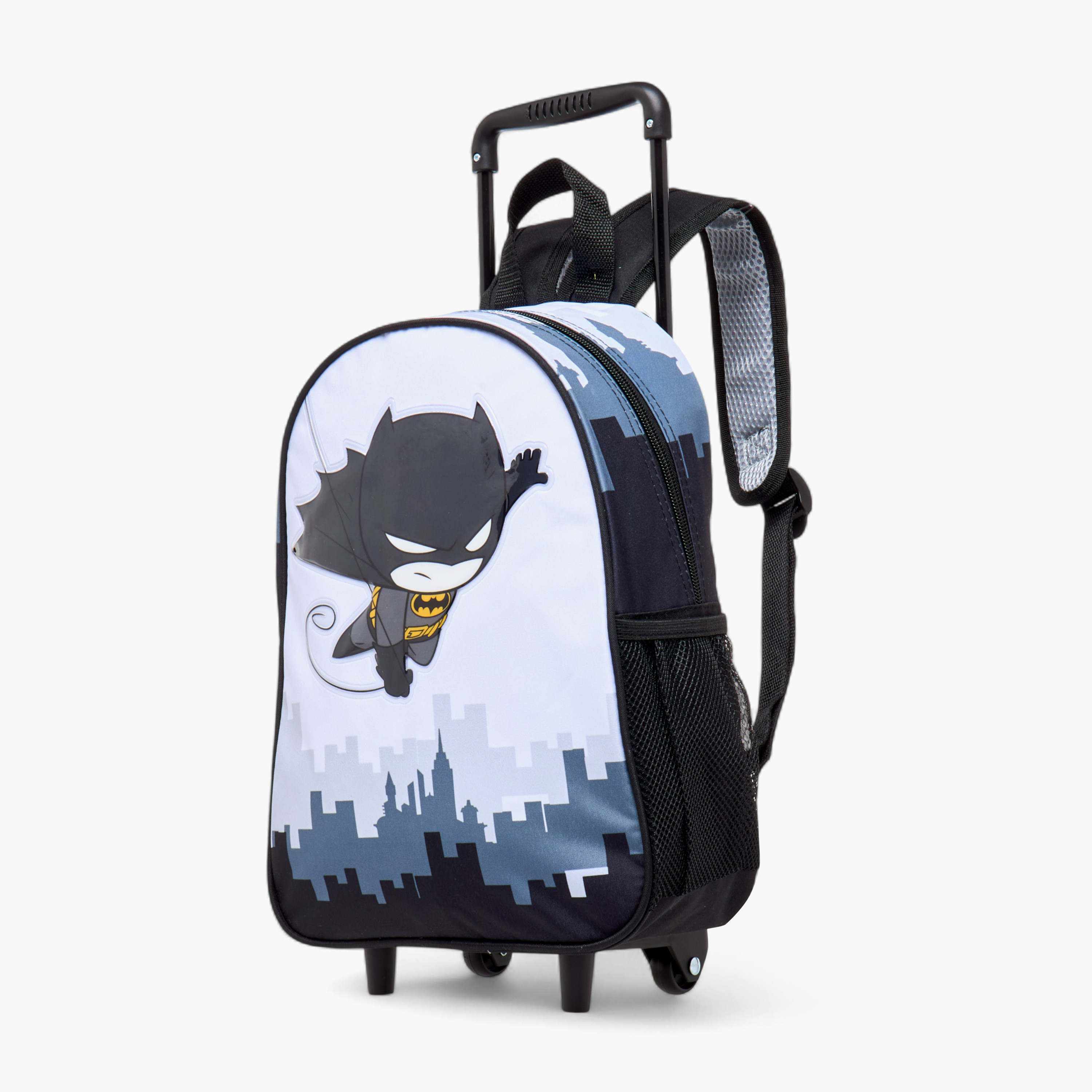 Batman Print 3-Piece Trolley Backpack Set - 13 inches-school-bagsandbackpacks-trolleybags-image-3