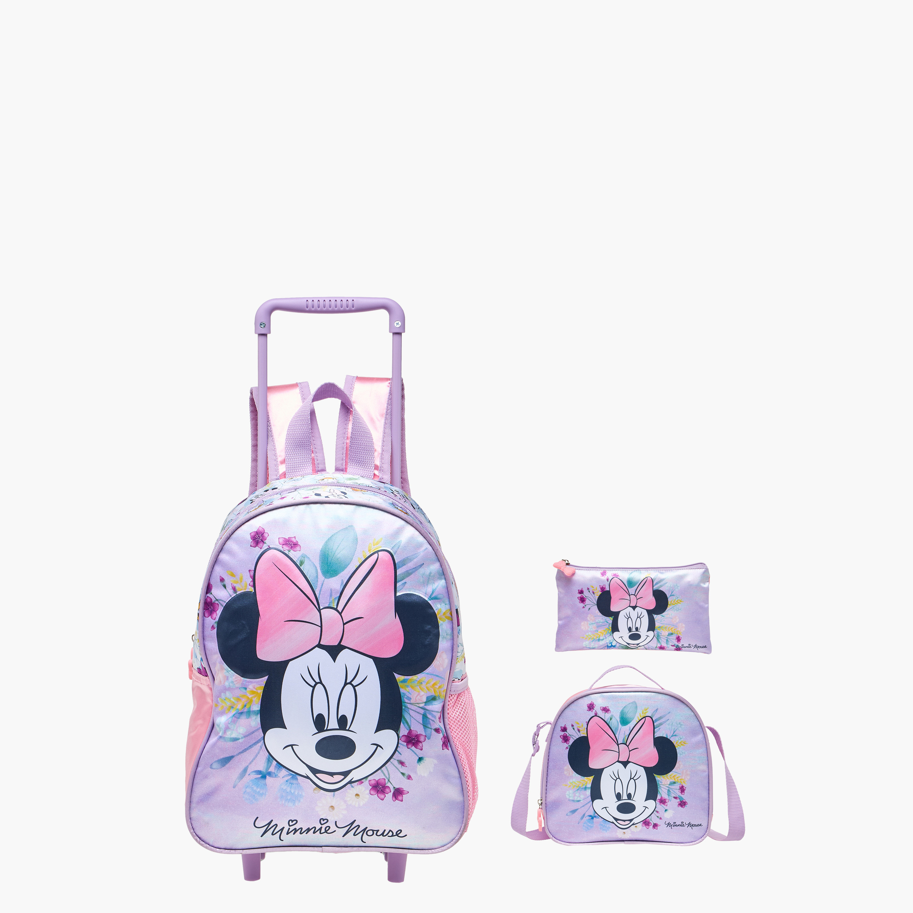 Disney Minnie 3-Piece School Trolley Bag Set for Girls 2-5 Years with Lunch Bag and Pencil Pouch -school-bagsandbackpacks-trolleybags-image-1