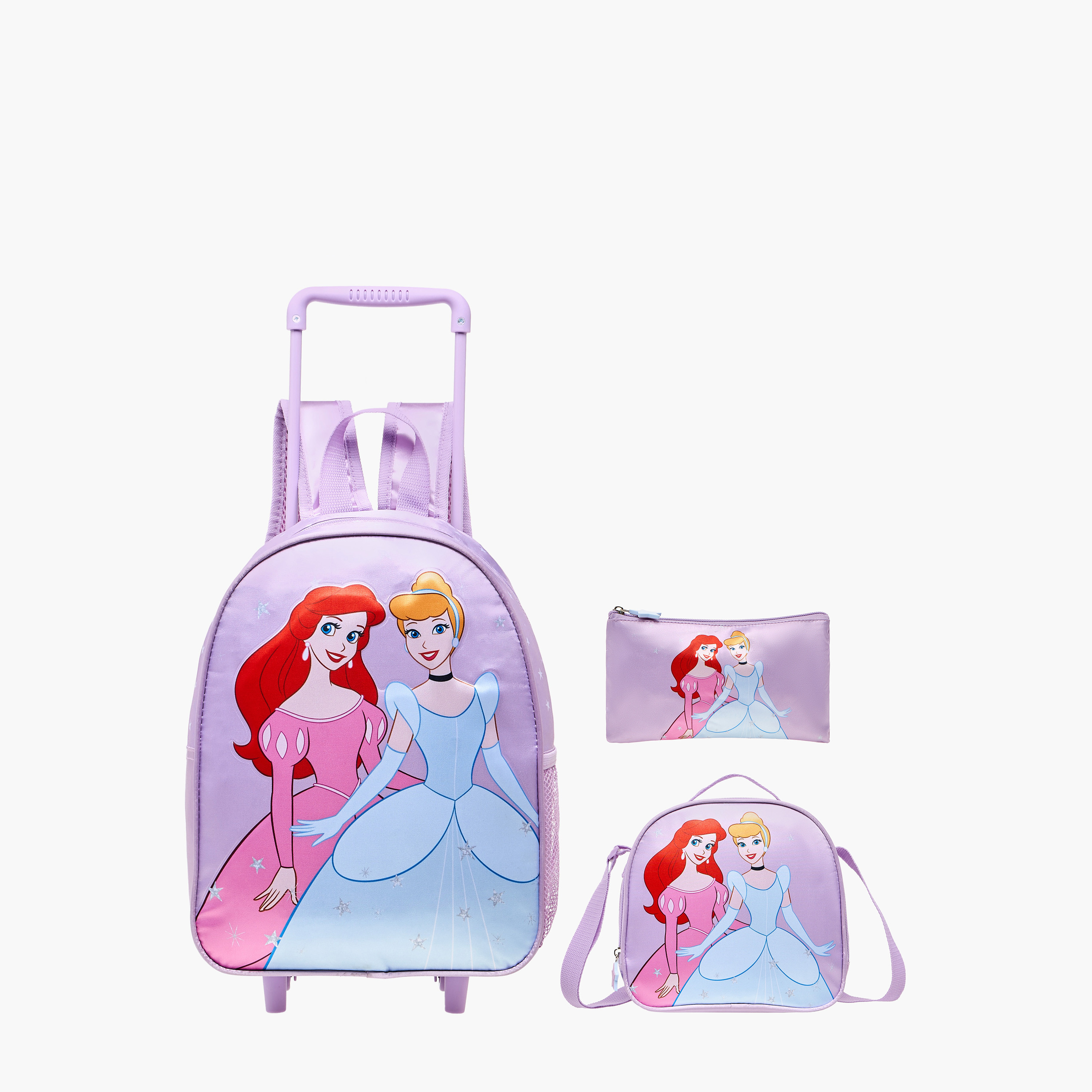 Disney Princess 3-Piece School Trolley Bag Set for Girls 2-5 Years with Lunch Bag and Pencil Pouch -school-bagsandbackpacks-trolleybags-image-1