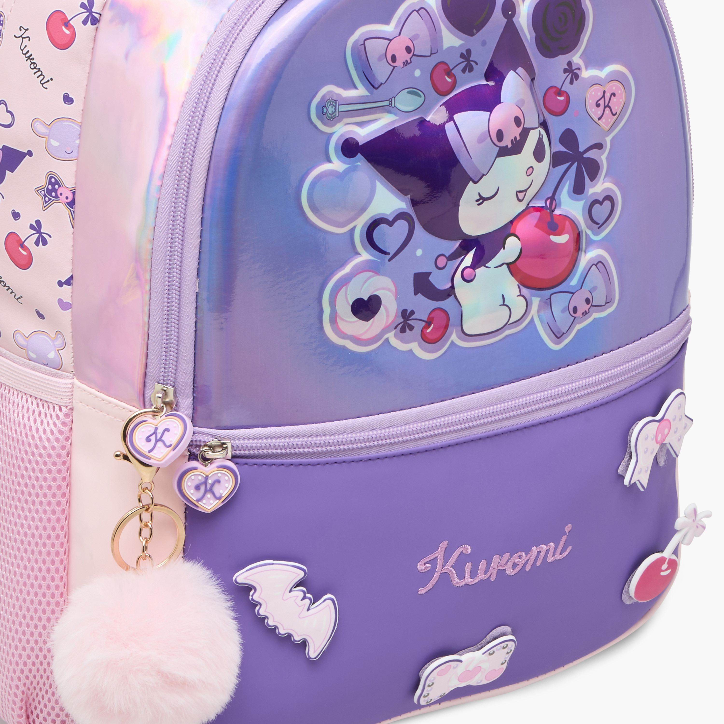 Sanrio Kuromi Print Backpack with Adjustable Straps and Zip Closure - 16 inches-school-bagsandbackpacks-backpacks-image-10