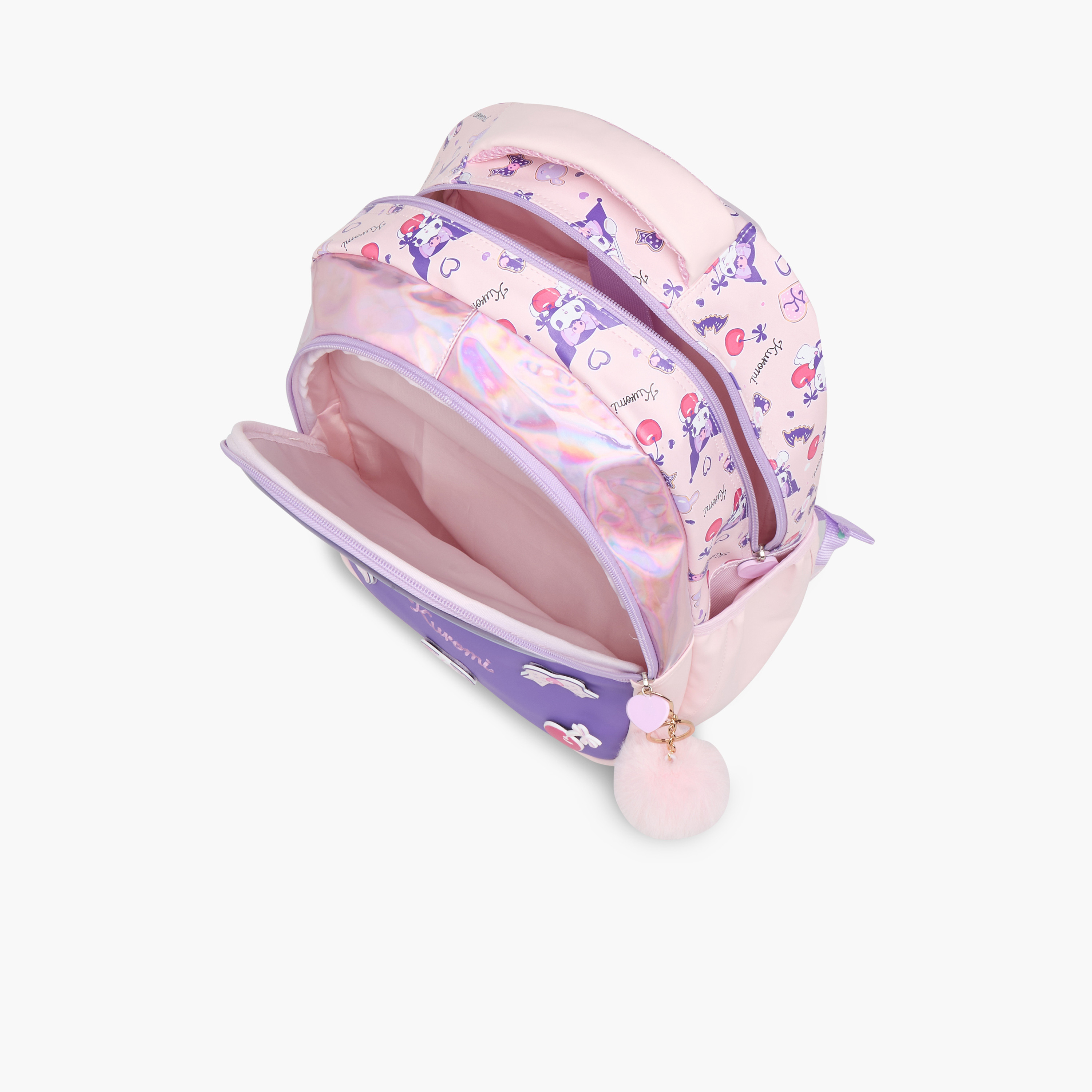 Sanrio Kuromi Print Backpack with Adjustable Straps and Zip Closure - 16 inches-school-bagsandbackpacks-backpacks-image-12