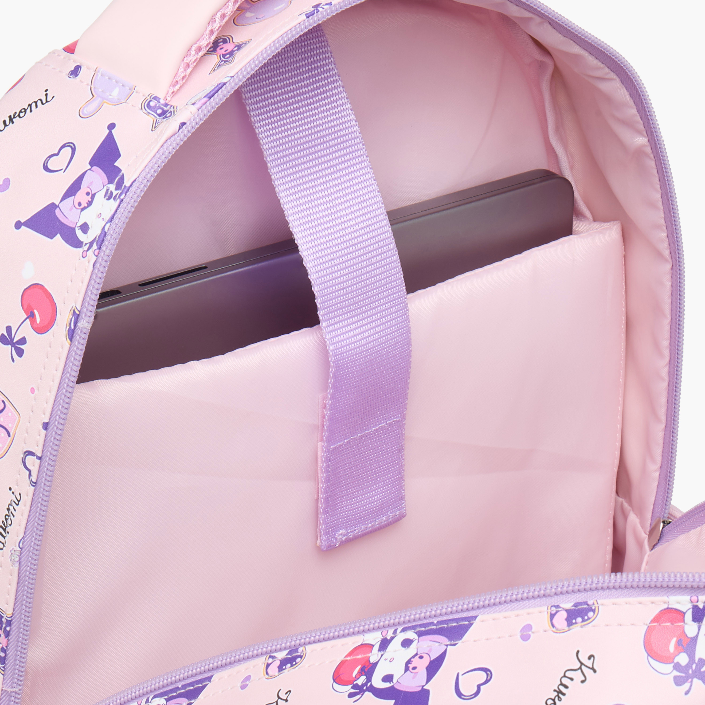 Sanrio Kuromi Print Backpack with Adjustable Straps and Zip Closure - 16 inches-school-bagsandbackpacks-backpacks-image-13