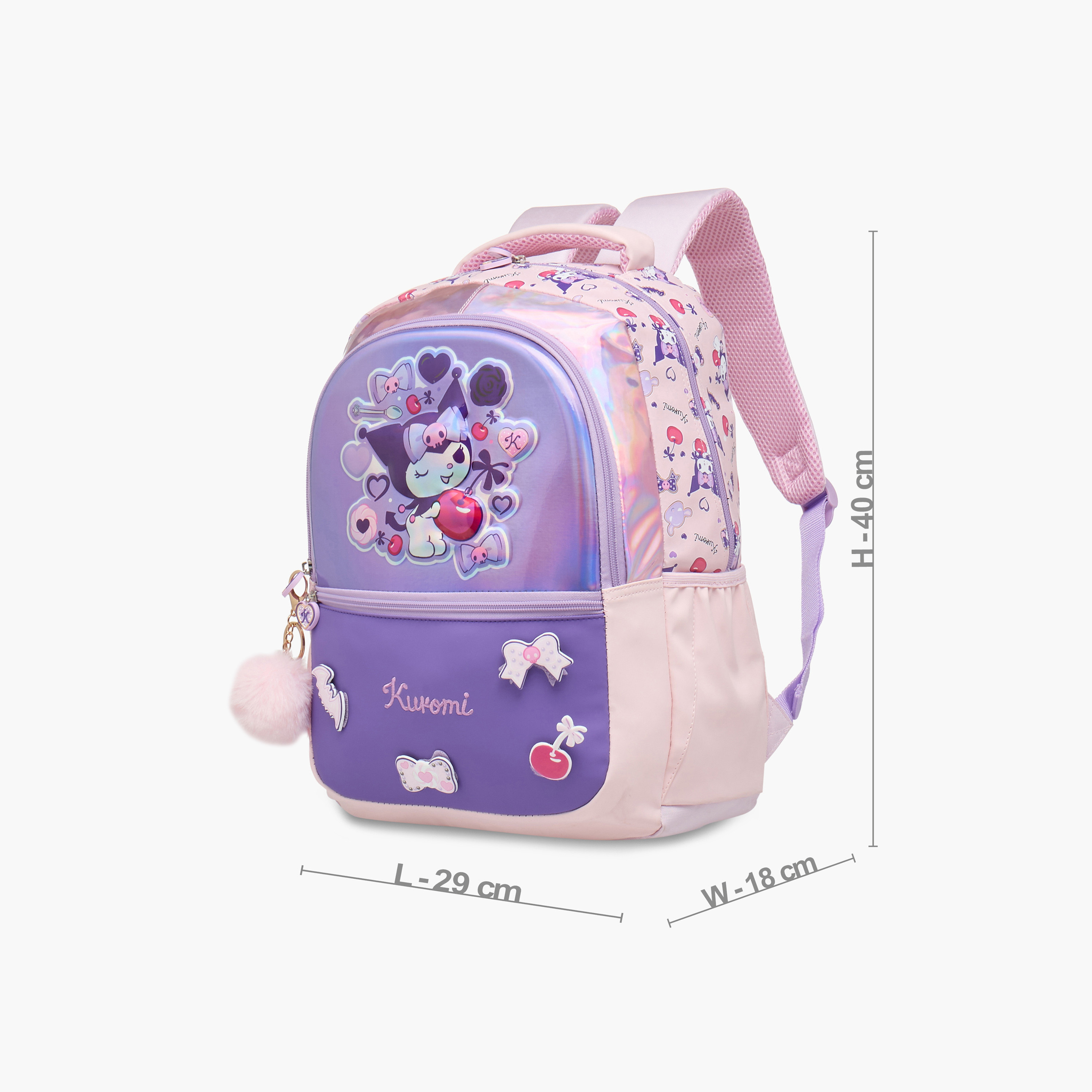 Sanrio Kuromi Print Backpack with Adjustable Straps and Zip Closure - 16 inches-school-bagsandbackpacks-backpacks-image-4