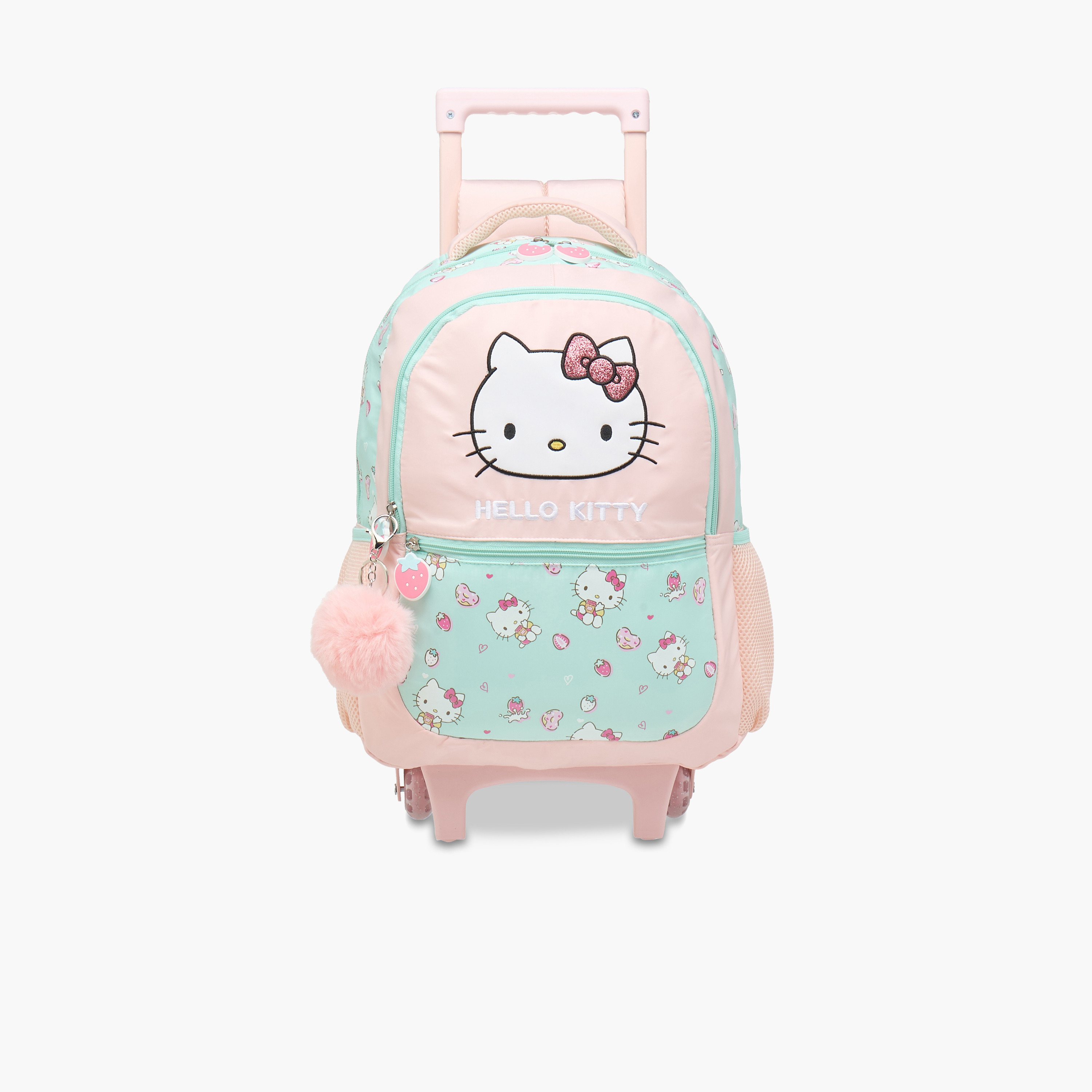 شنطة ترولي للبنات 5-8 سنوات بحزام قابل للتعديل وطبعات هالو كيتي -school-bagsandbackpacks-trolleybags-image-10