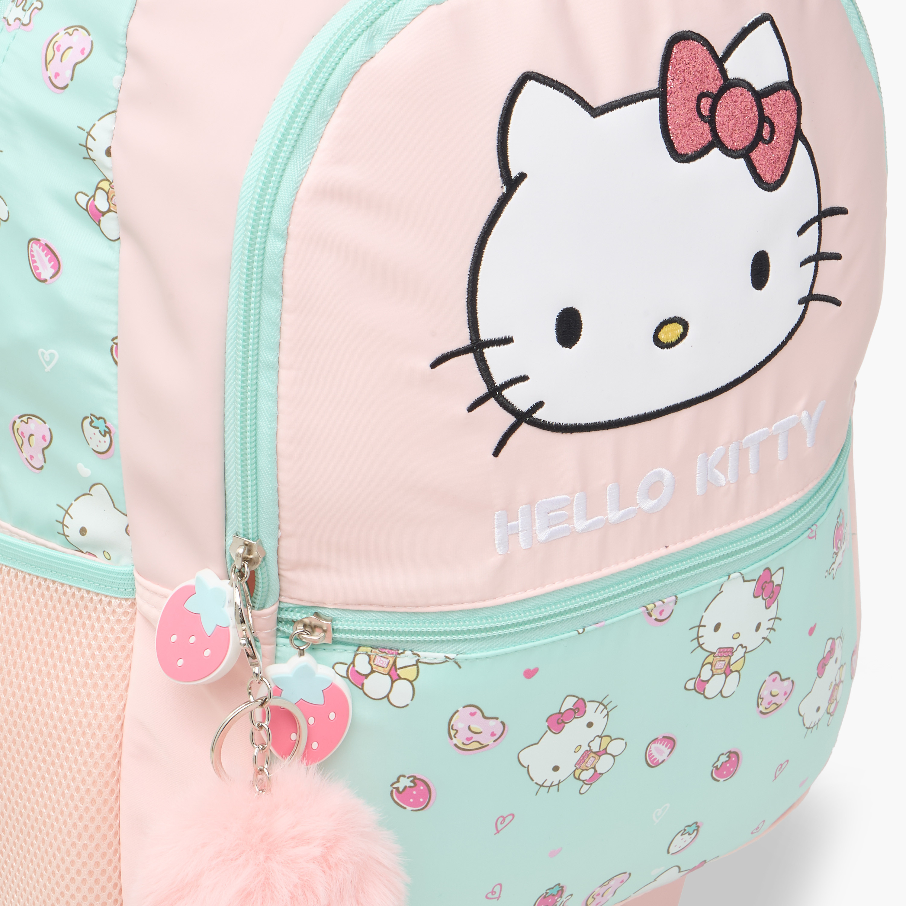 شنطة ترولي للبنات 5-8 سنوات بحزام قابل للتعديل وطبعات هالو كيتي -school-bagsandbackpacks-trolleybags-image-1