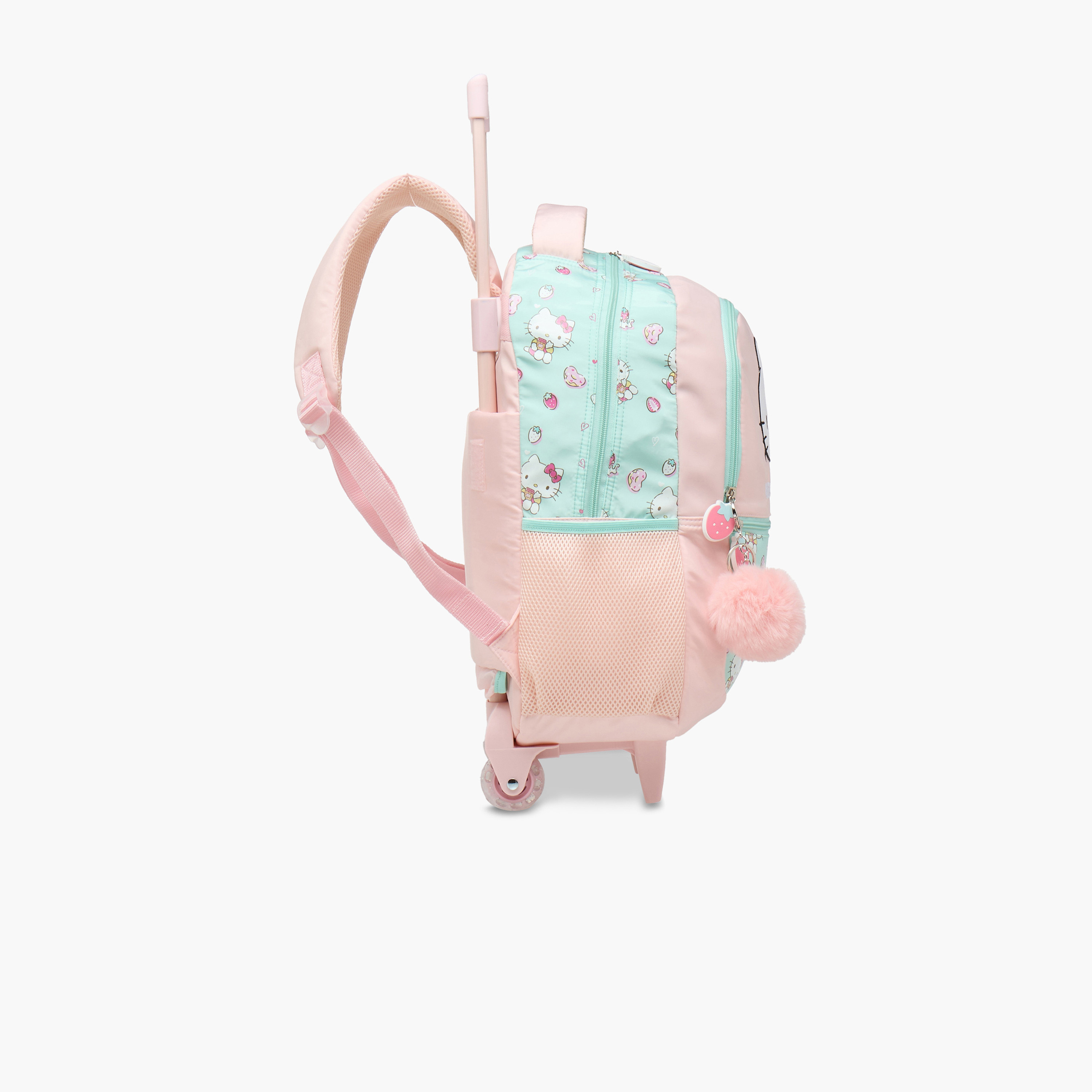 شنطة ترولي للبنات 5-8 سنوات بحزام قابل للتعديل وطبعات هالو كيتي -school-bagsandbackpacks-trolleybags-image-5