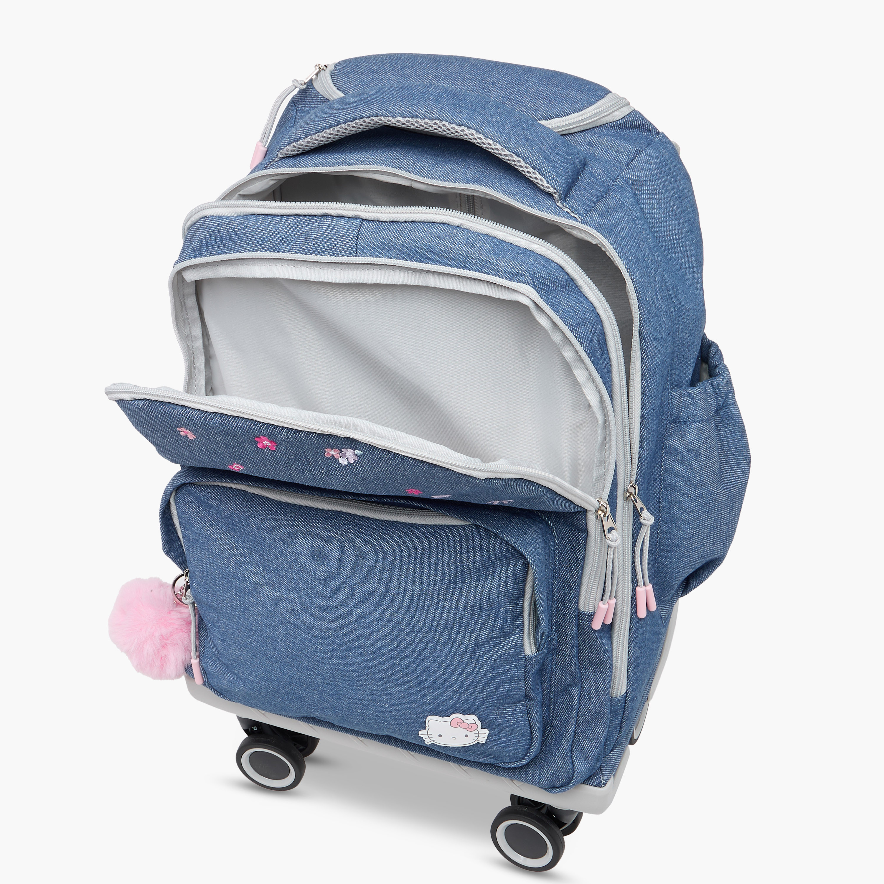 Hello Kitty Print Trolley Backpack with Retractable Handle - 18 inches-school-bagsandbackpacks-trolleybags-image-16