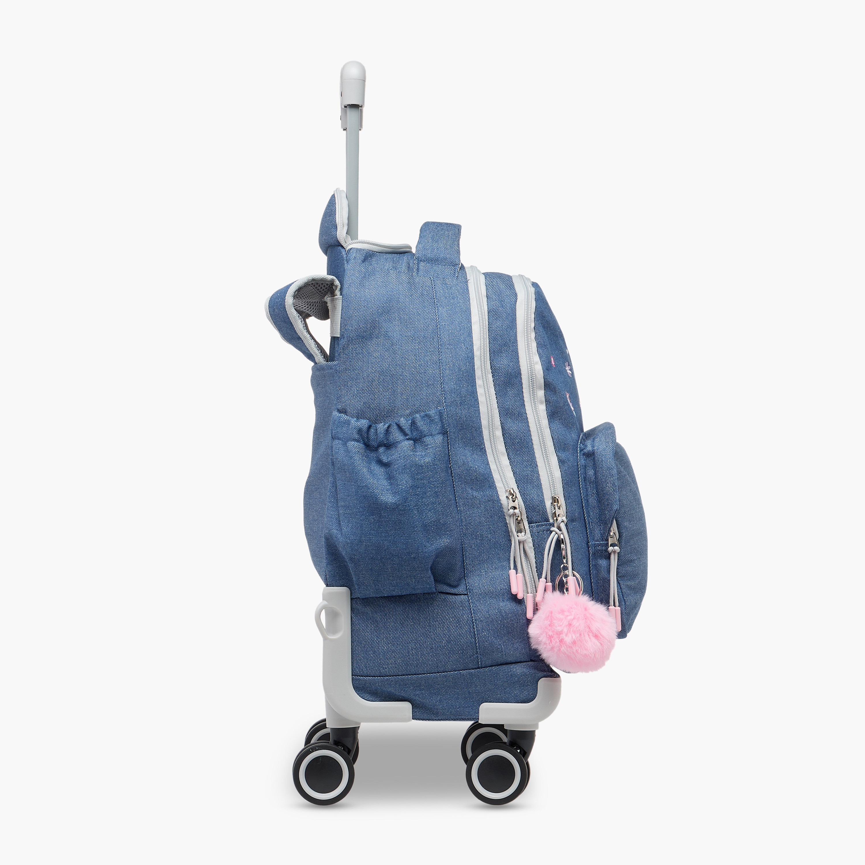 Hello Kitty Print Trolley Backpack with Retractable Handle - 18 inches-school-bagsandbackpacks-trolleybags-image-4