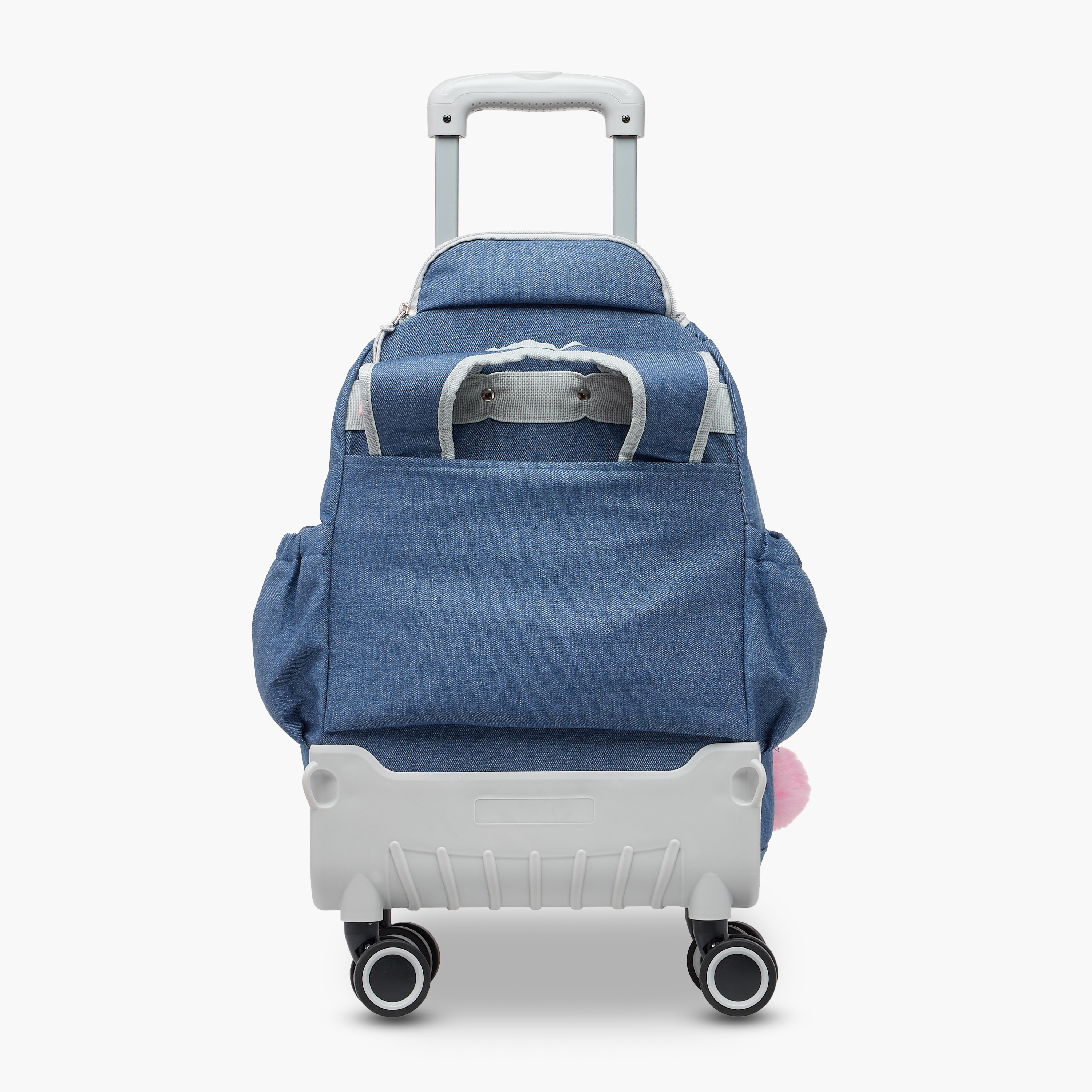 Hello Kitty Print Trolley Backpack with Retractable Handle - 18 inches-school-bagsandbackpacks-trolleybags-image-6