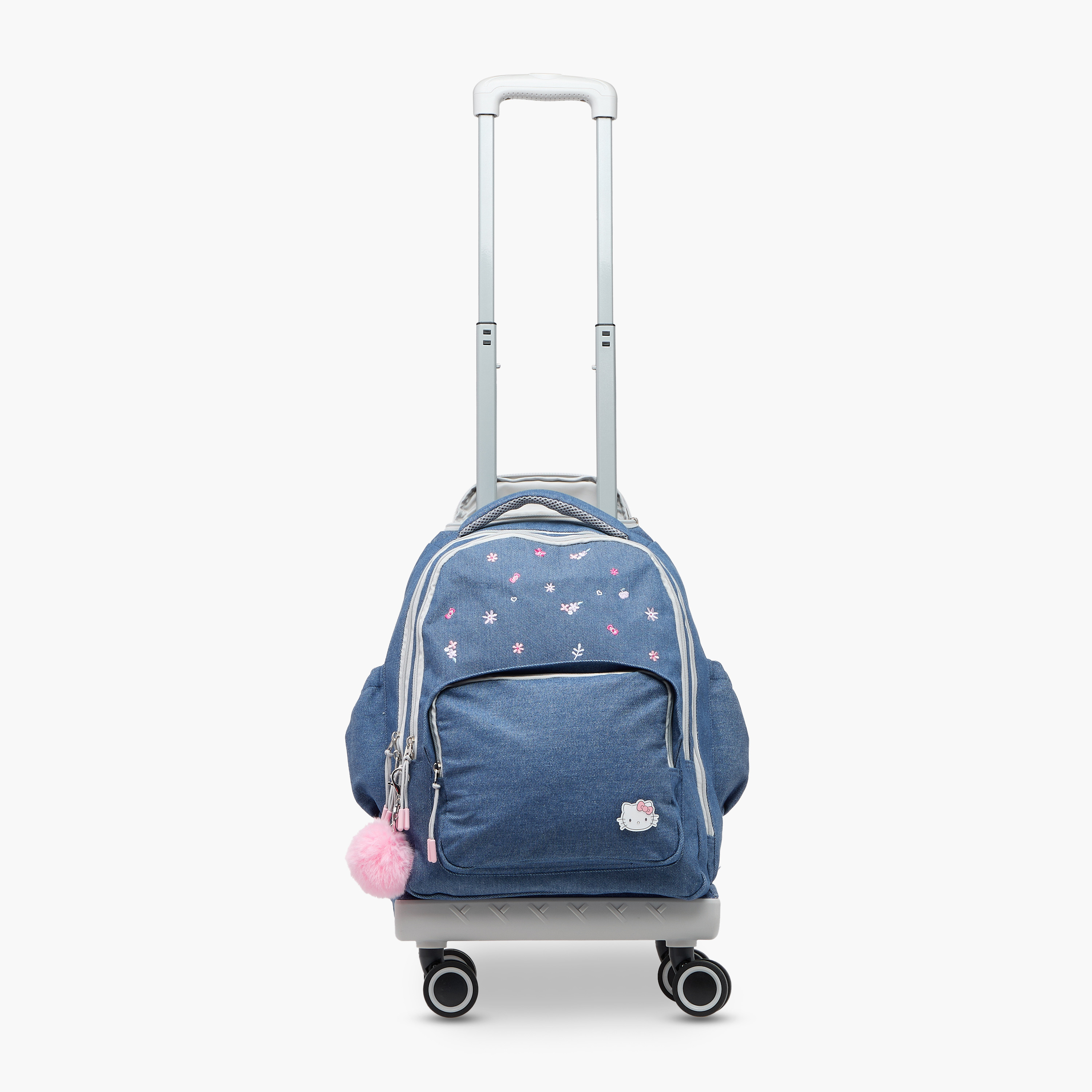 Hello Kitty Print Trolley Backpack with Retractable Handle - 18 inches-school-bagsandbackpacks-trolleybags-image-8