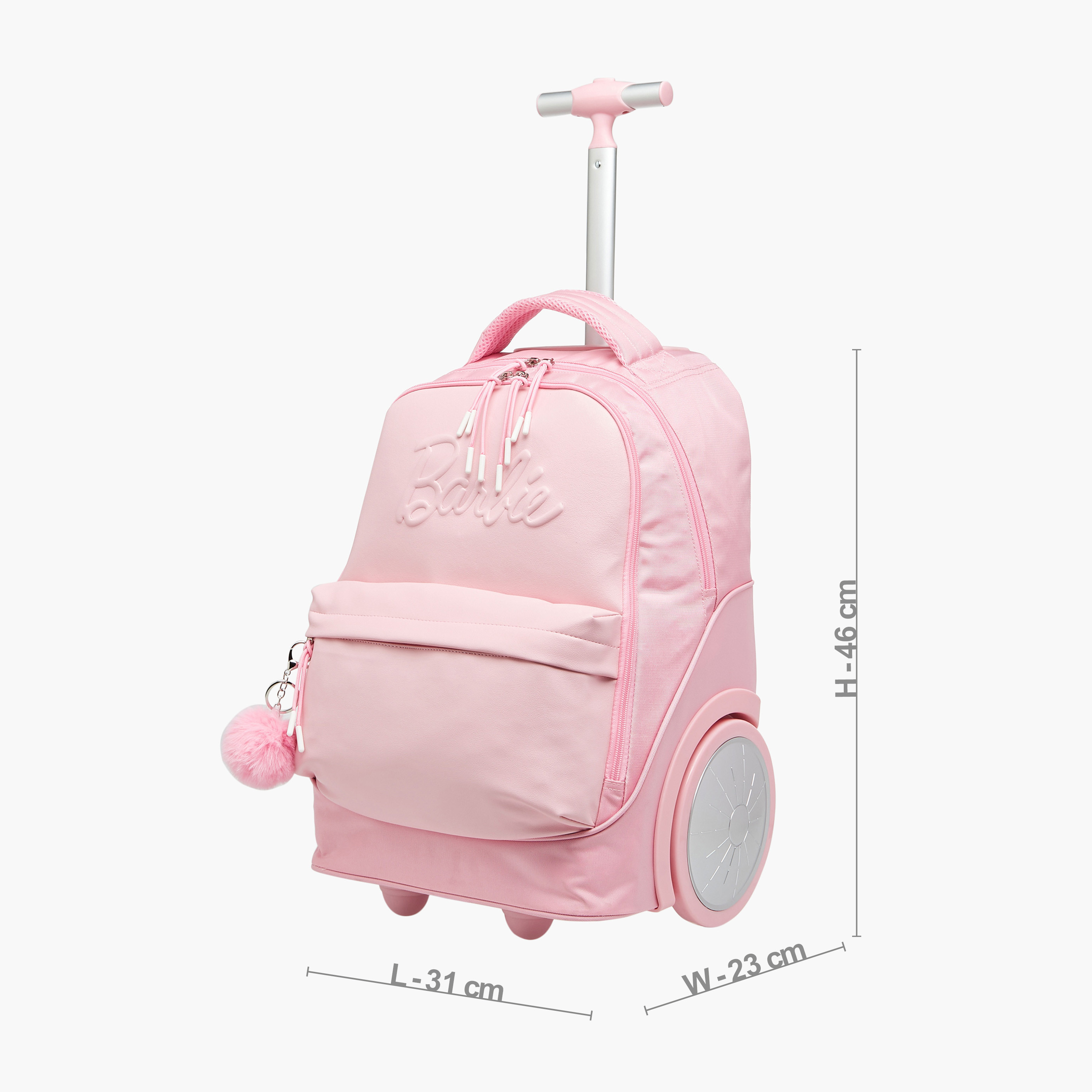 Mattel Barbie Trolley Bag for Girls 8-13 Years with Laptop Compartment -school-bagsandbackpacks-trolleybags-image-5