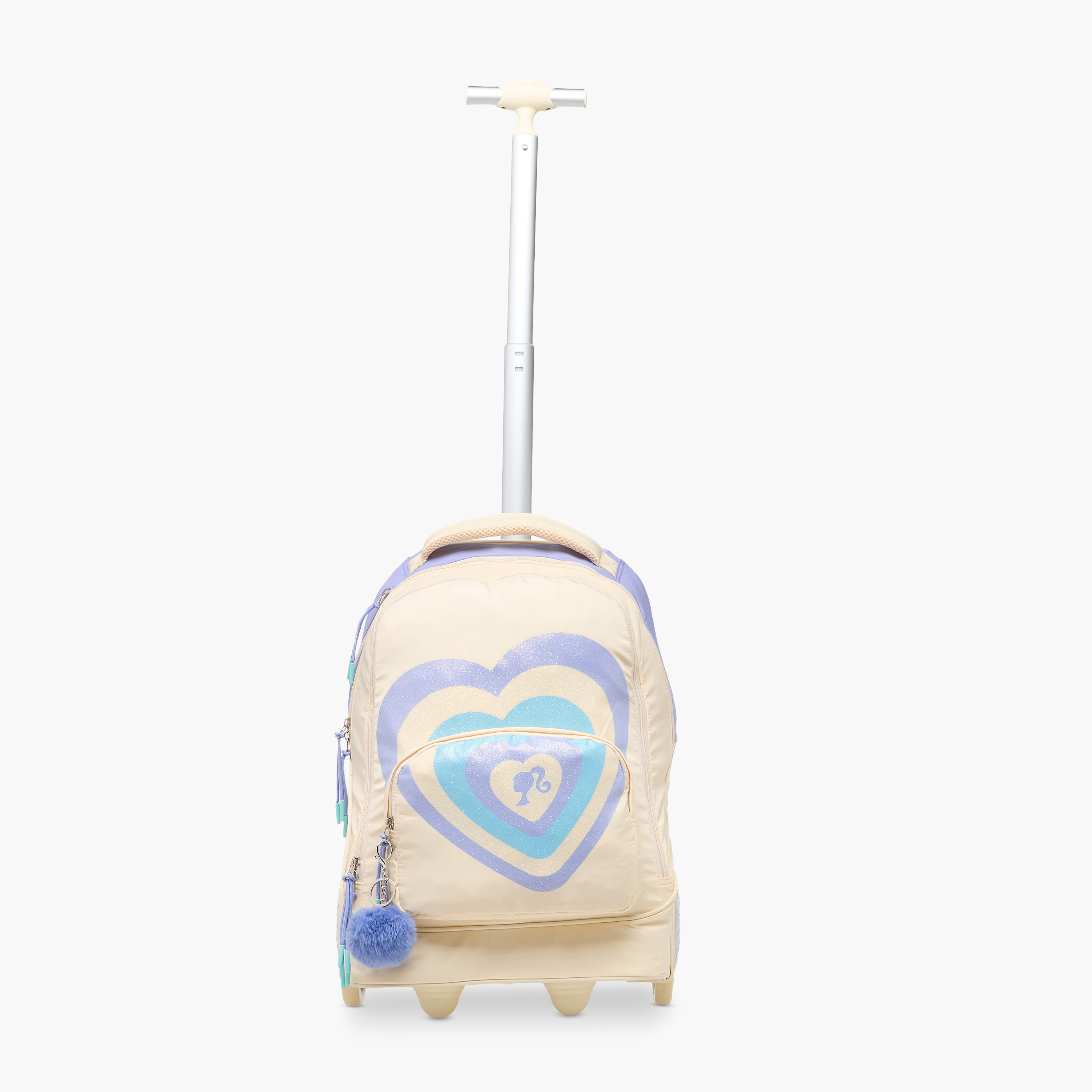 Barbie Print Trolley Backpack with Retractable Handle - 18 inches-school-bagsandbackpacks-trolleybags-image-8