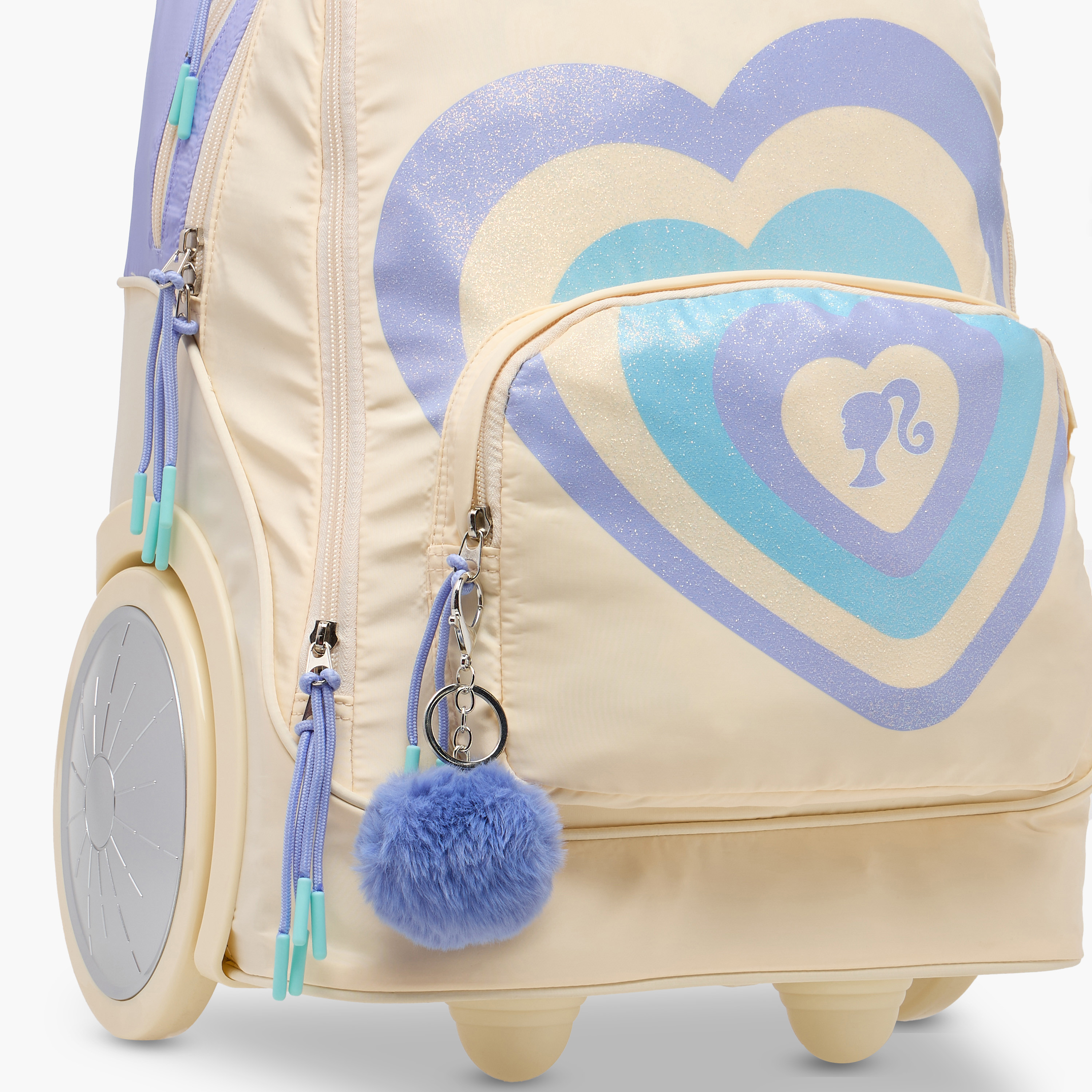 Barbie Print Trolley Backpack with Retractable Handle - 18 inches-school-bagsandbackpacks-trolleybags-image-9
